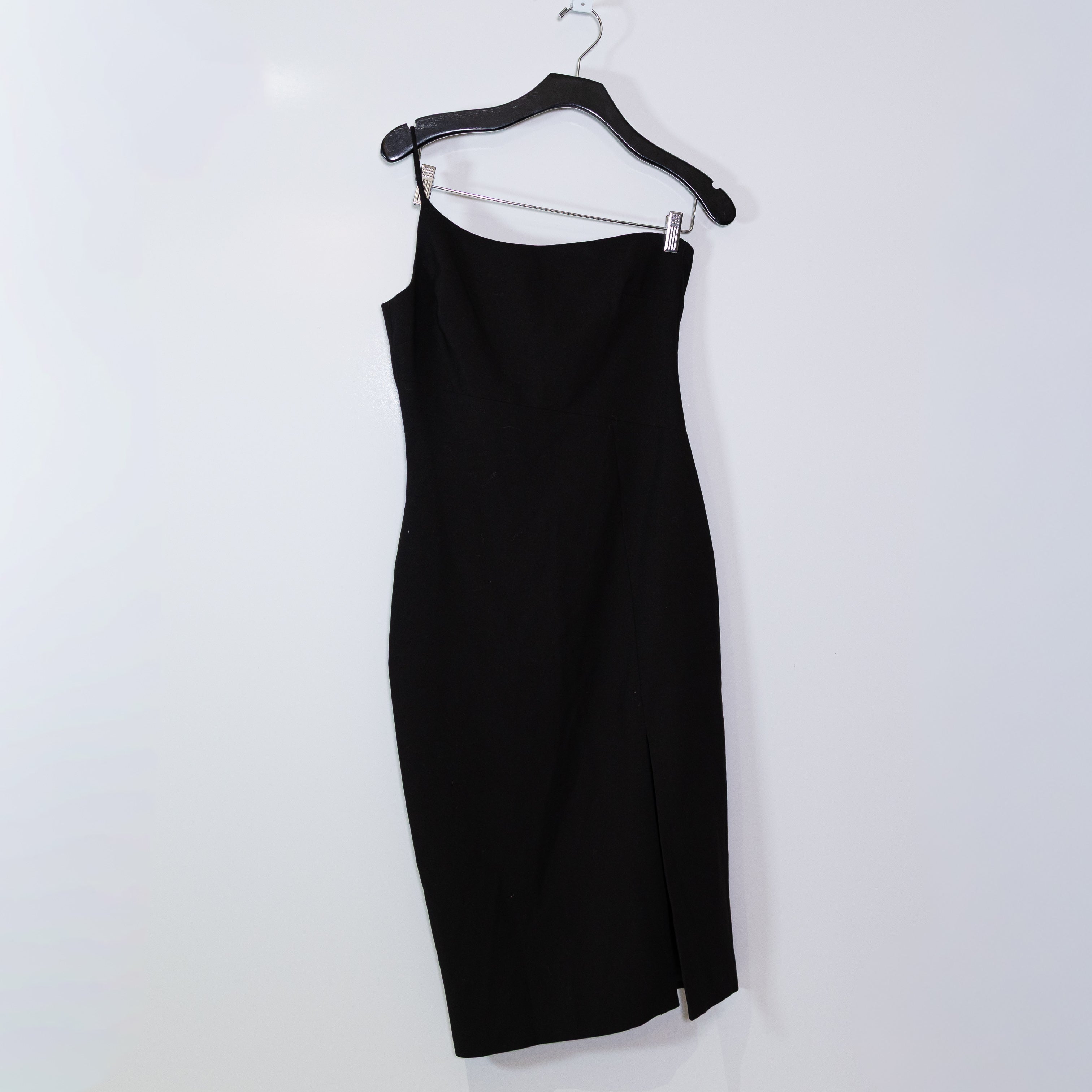 Likely One Shoulder Assymetrical Midi Cocktail Party Dress Black 6