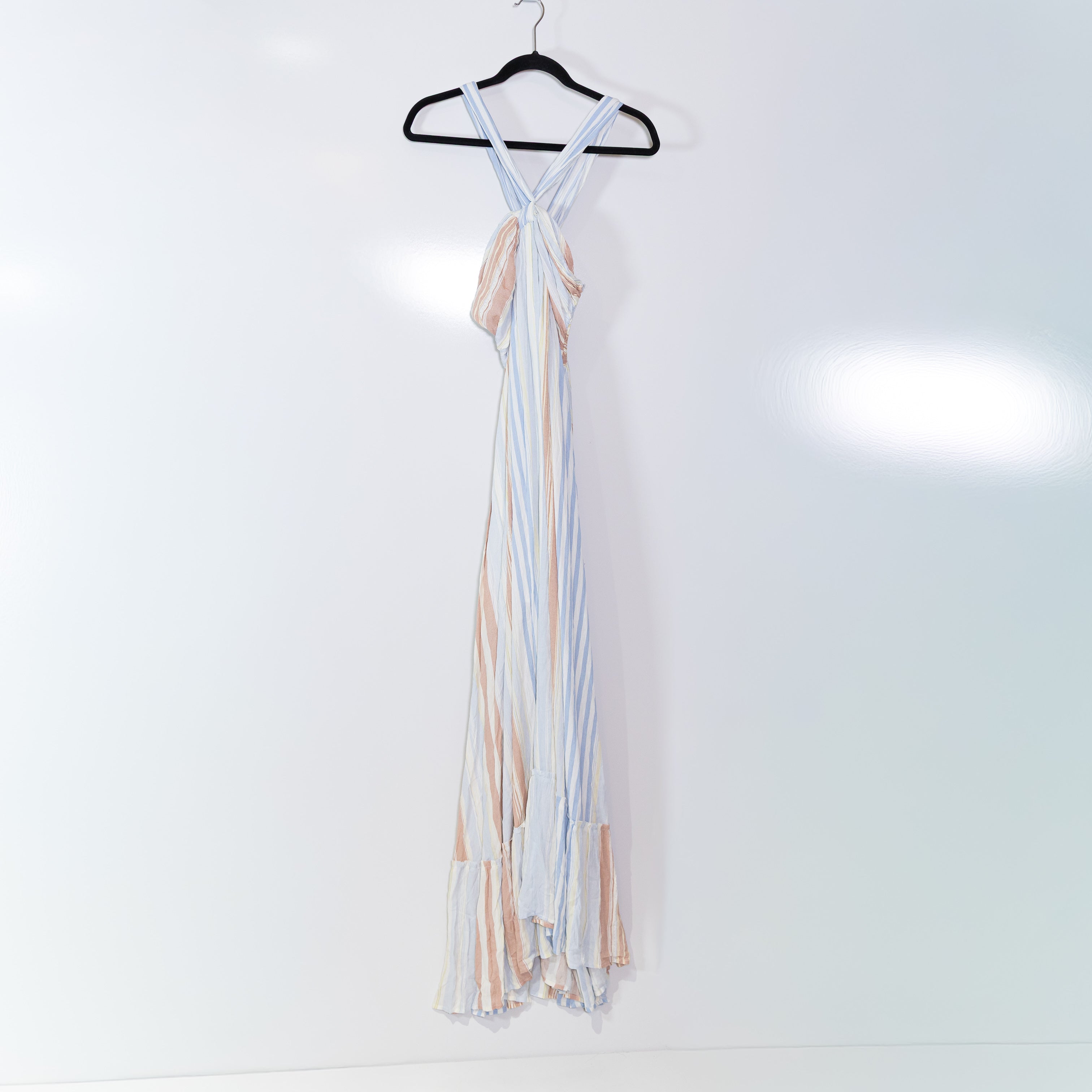 NEW Vici Exclusive x Fate Angel Island Halter Neck Striped Print Maxi Dress M