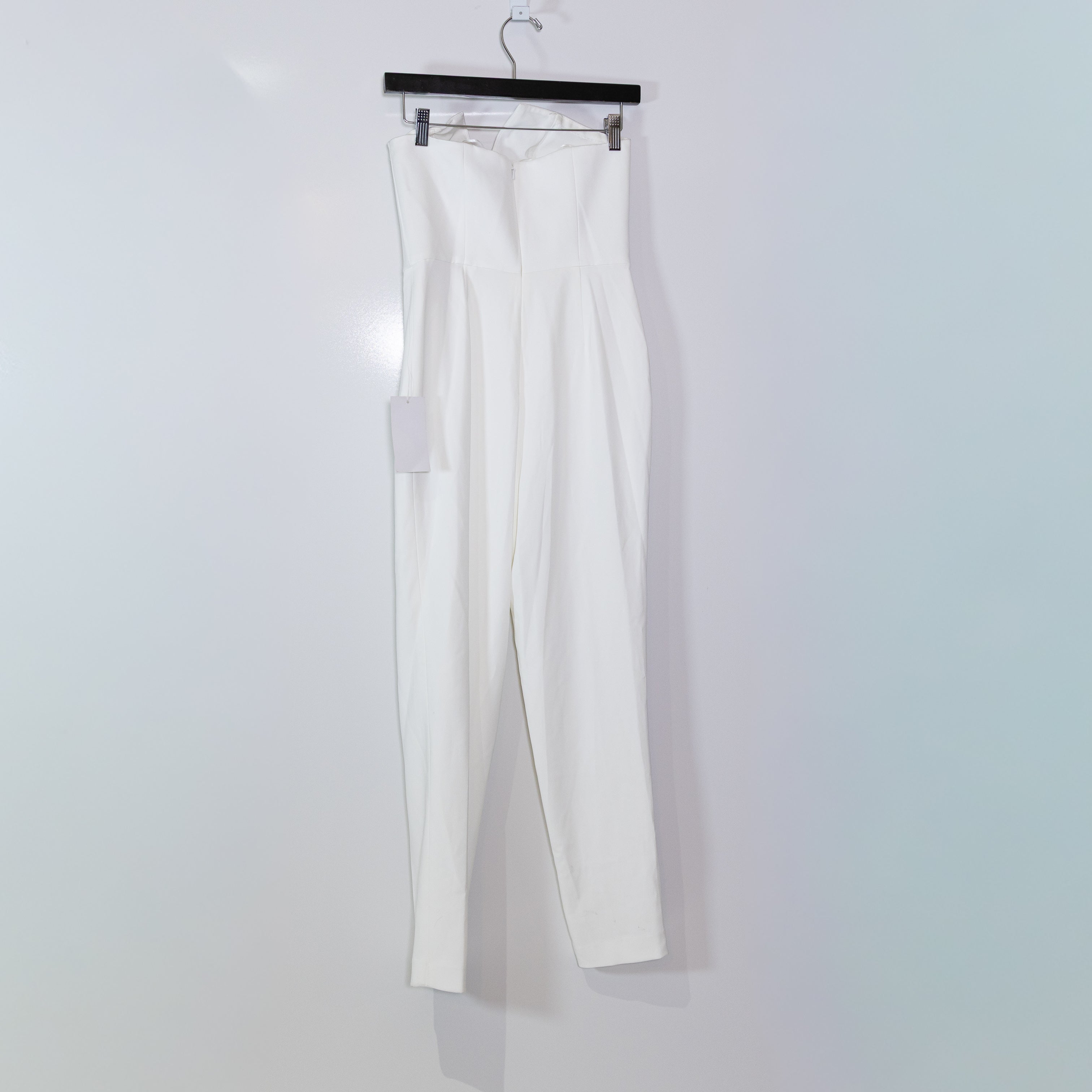 NEW Jay Godfrey Abrams Strapless VNeck Full Length Jumpsuit Jumper Diamond White