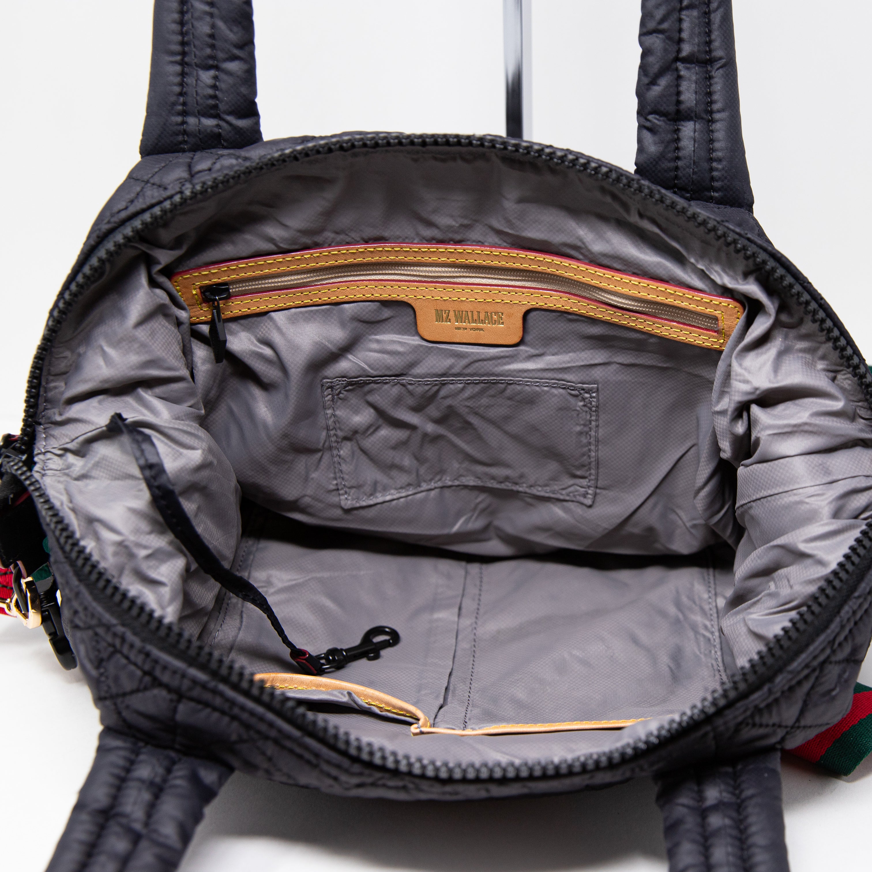 MZ Wallace Sutton Deluxe Medium Top Handle Quilted Duffel Crossbody Bag Purse