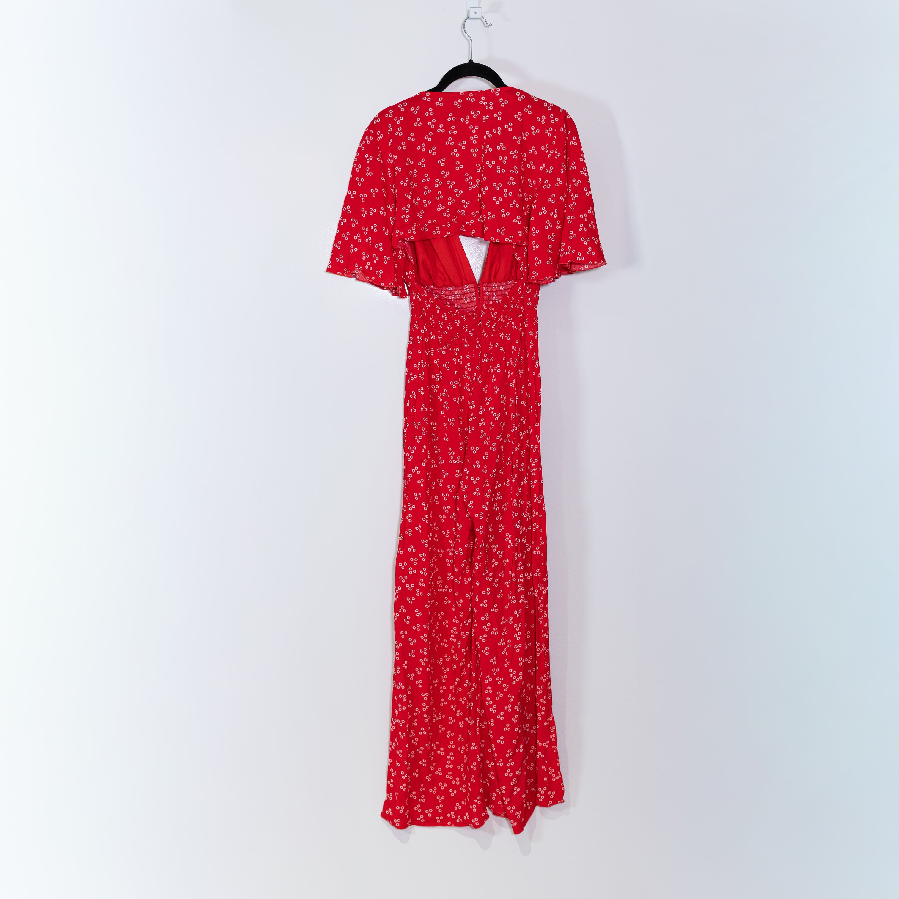 NEW Finders Keepers Frida Caplet Full Length Jumpsuit Jumper Red Ditsy Floral S