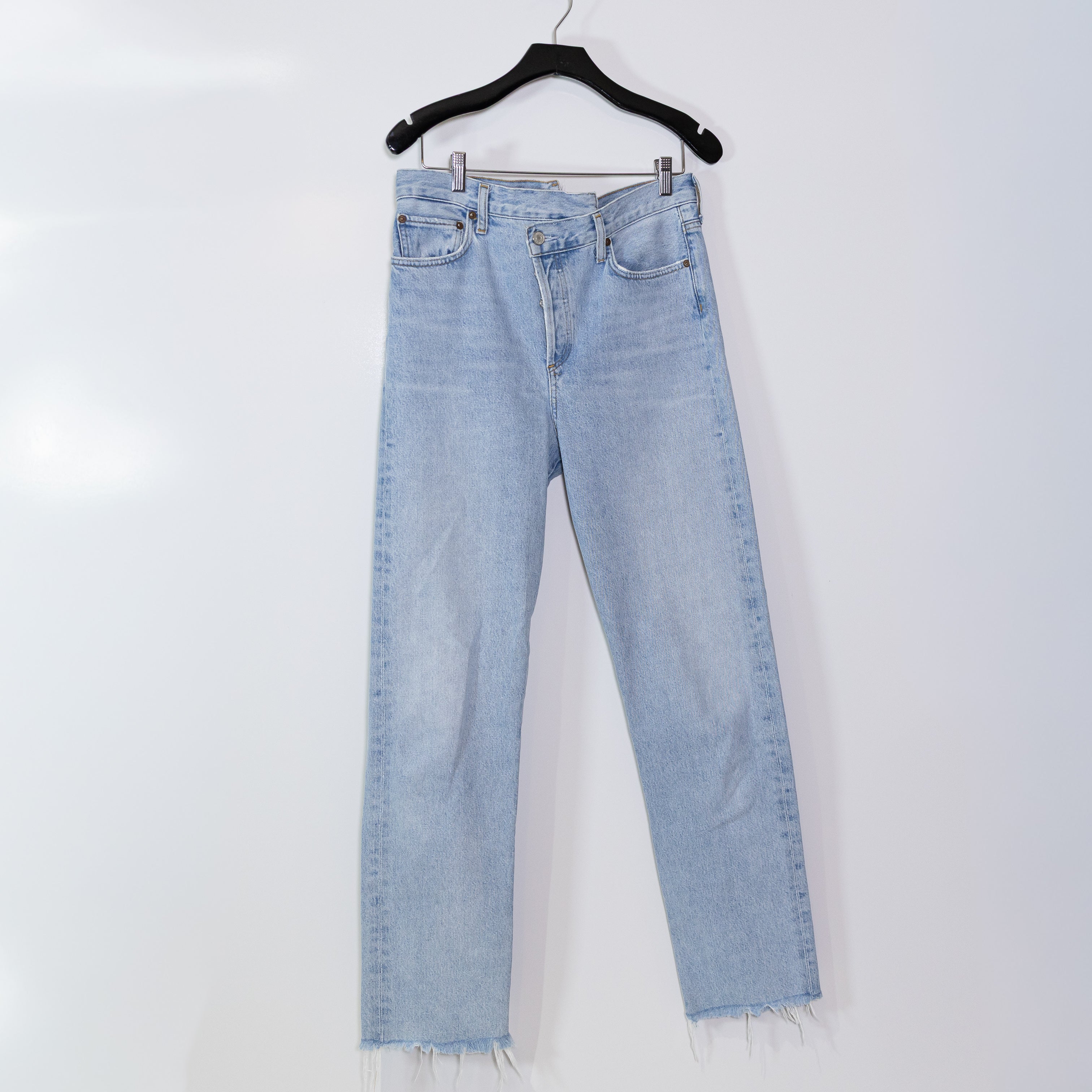 Agolde Criss Cross Straight Leg Mid Rise Organic Cotton Denim Jeans Dimension 27