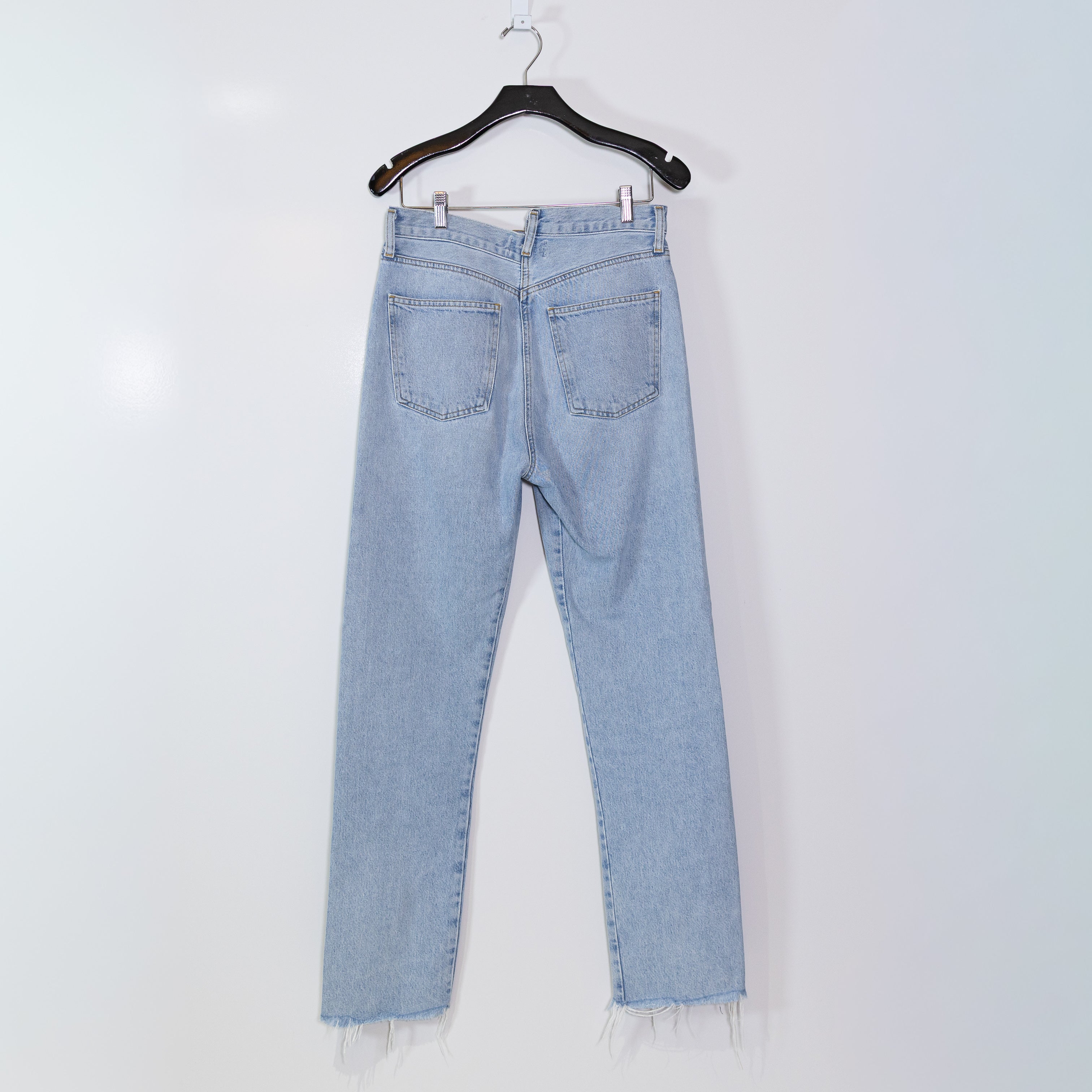 Agolde Criss Cross Straight Leg Mid Rise Organic Cotton Denim Jeans Dimension 27