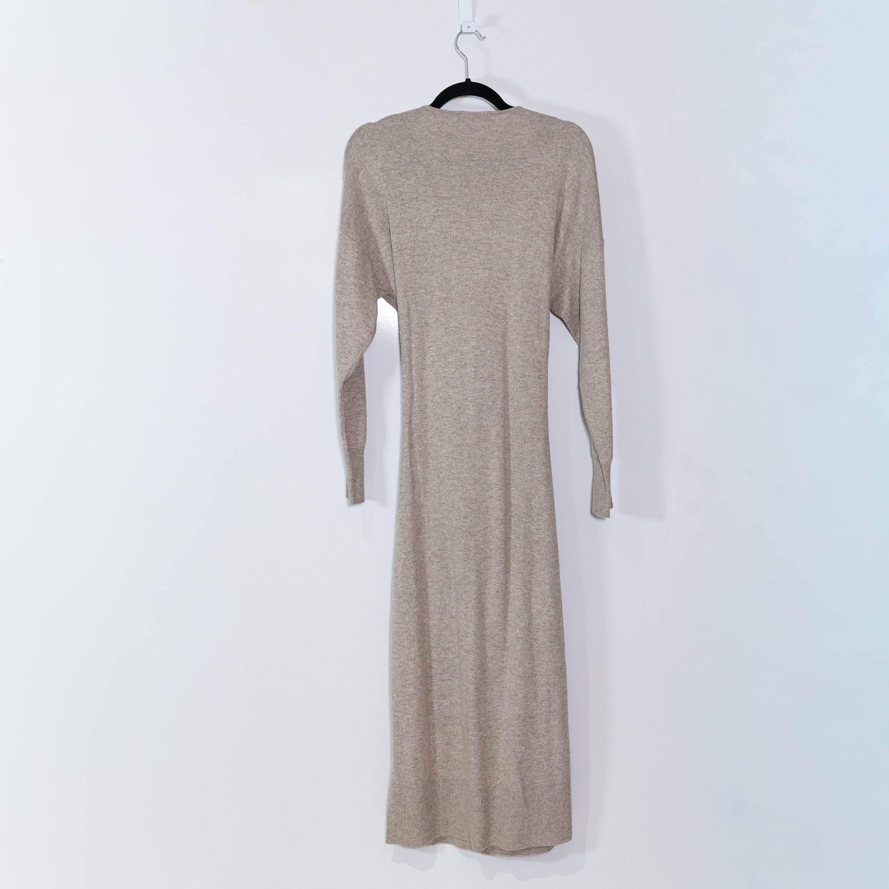 Jonathan Simkhai Skyla Wool Cotton Cashmere Knit Wrap Midi Dress Fawn Medium