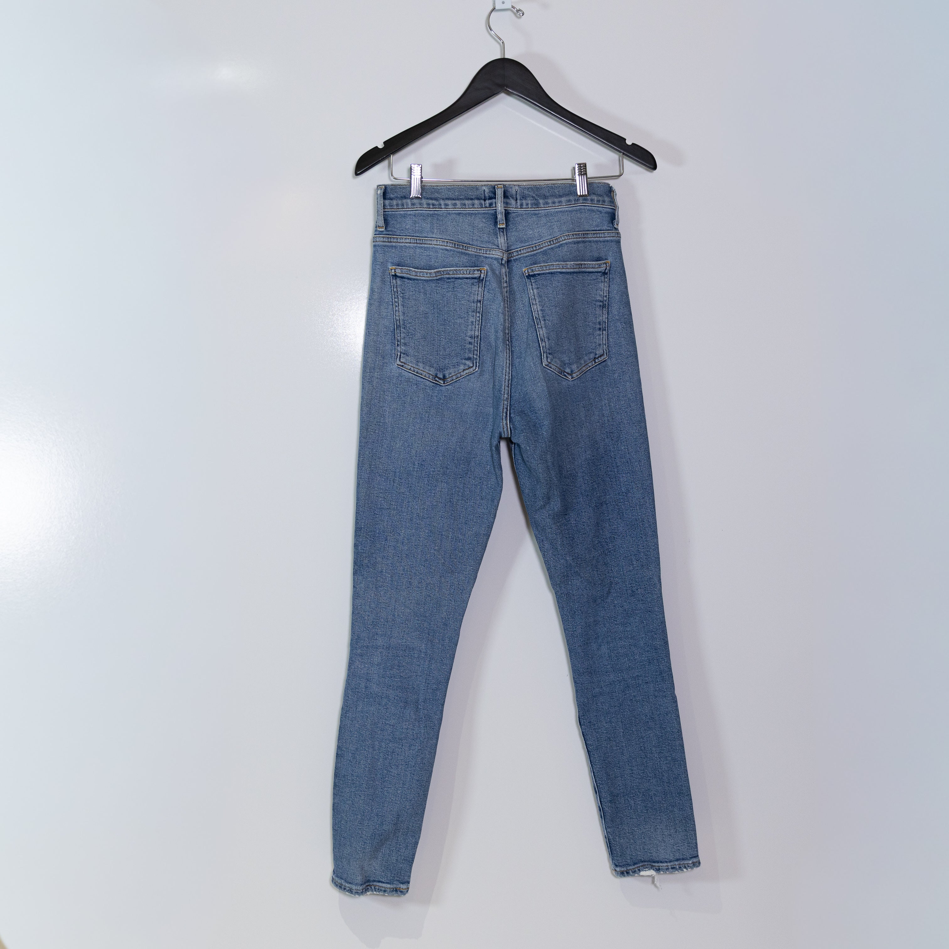 Agolde Women's Pinch Waist Skinny Leg High Rise Cotton Stretch Denim Jeans Amped