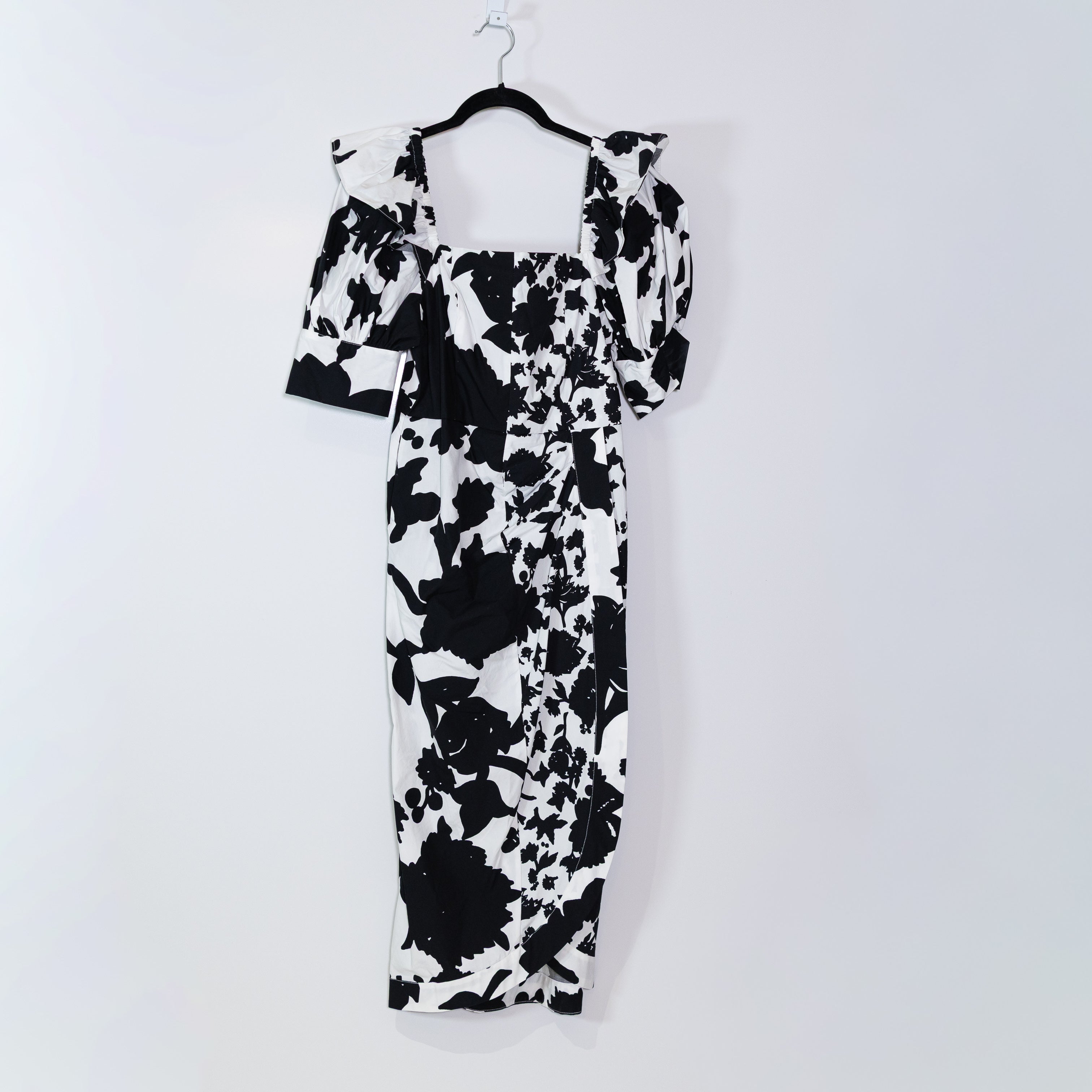 Christopher John Rogers x Target Cotton Poplin Black White Print Midi Dress 6