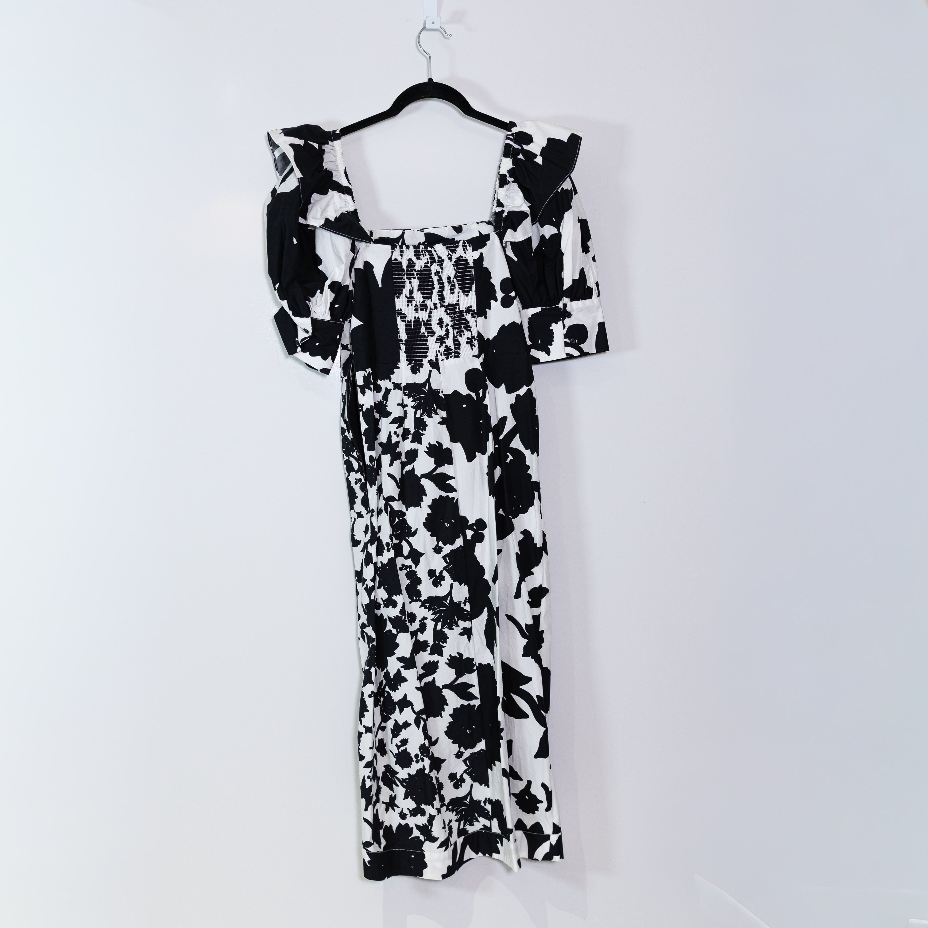Christopher John Rogers x Target Cotton Poplin Black White Print Midi Dress 6