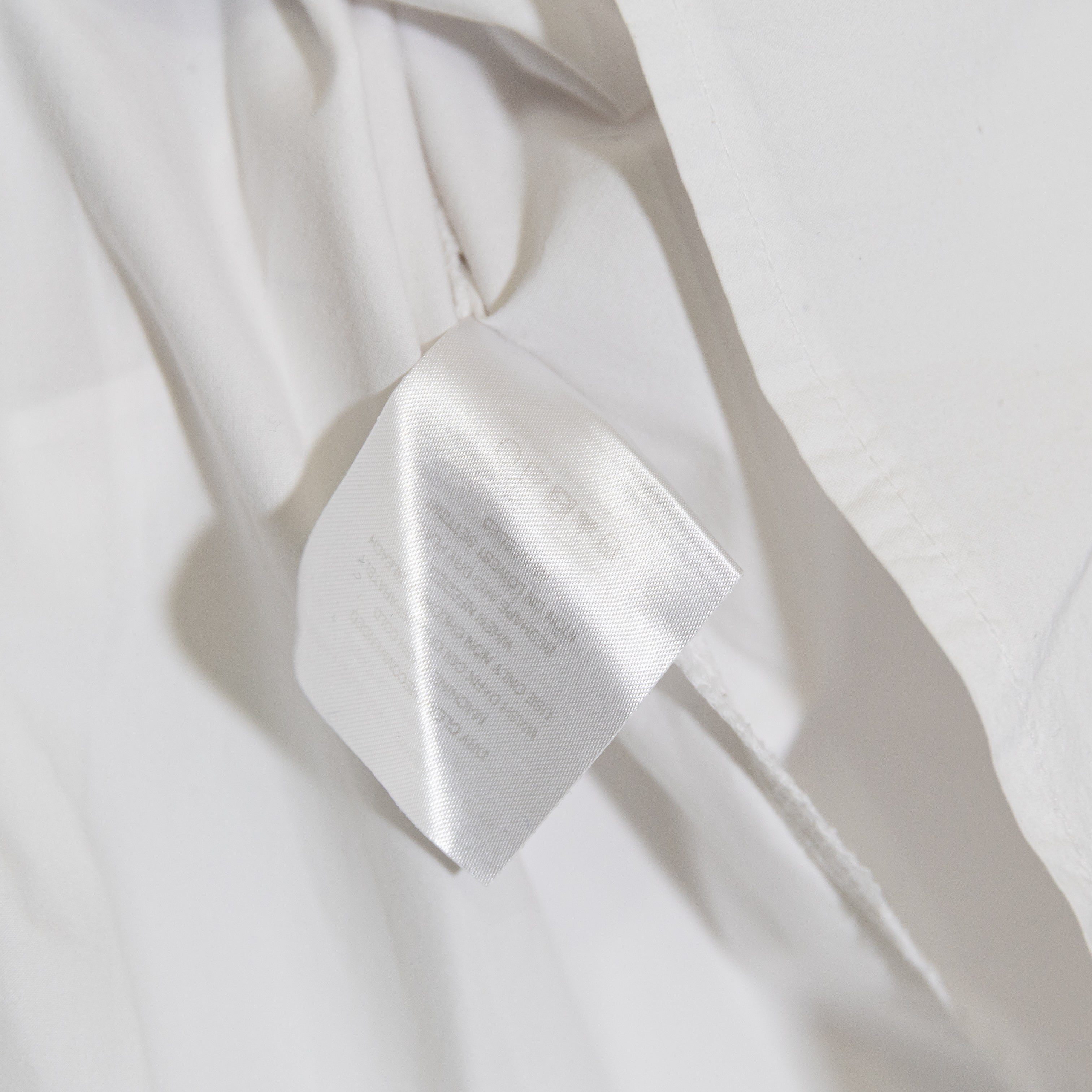 Loeil Cotton Poplin Collared Button Down Long Sleeve Blouse Shirt Top White OS