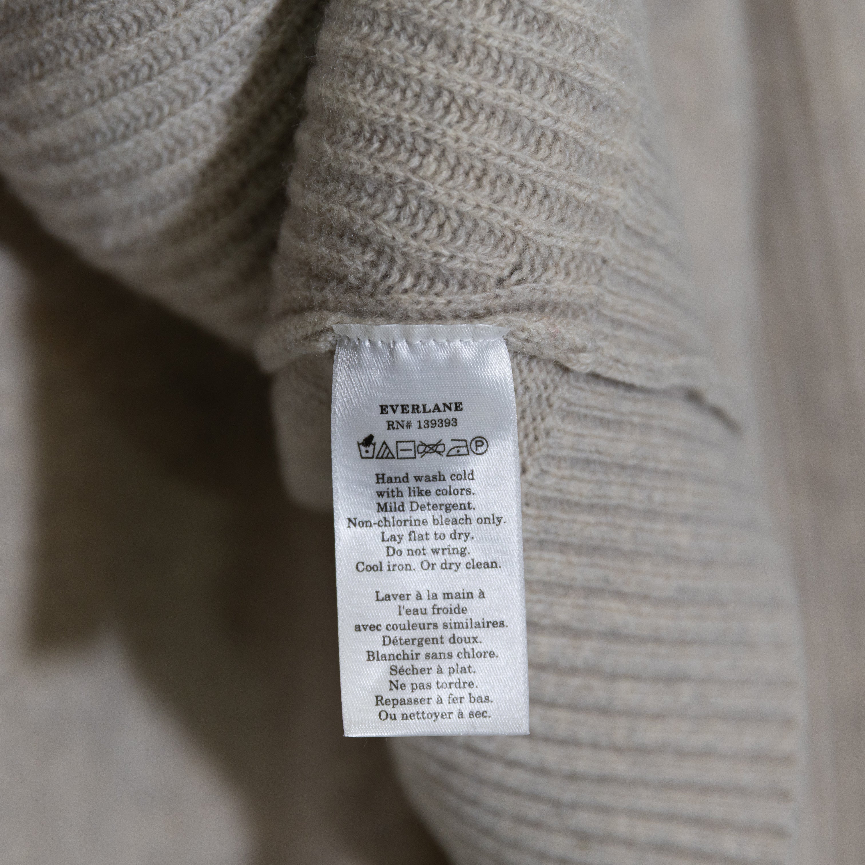Everlane Recycled Cashmere Wool Knit Stretch Mock Neck Long Sleeve Sweater XL
