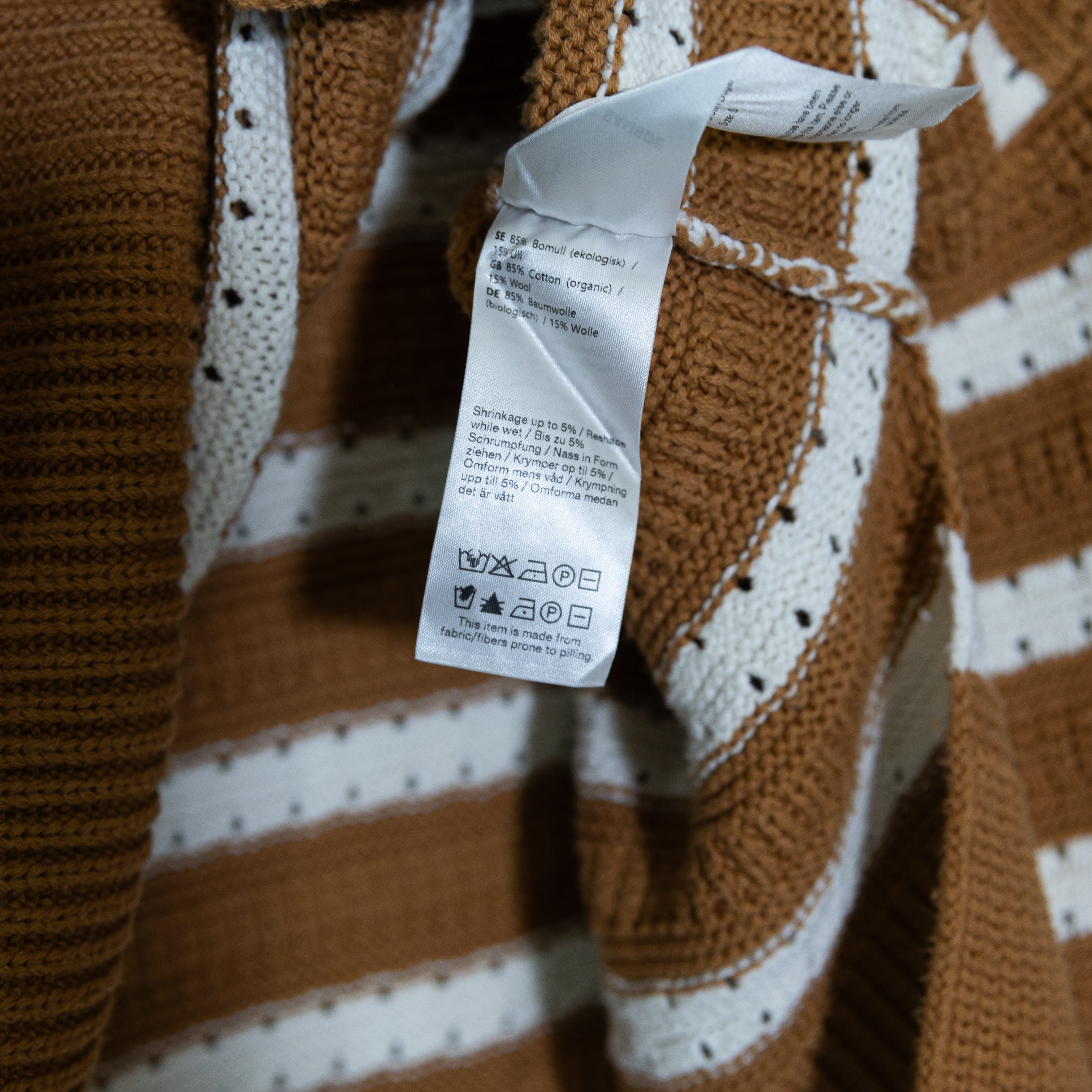 Samsoe Samsoe Raili Organic Cotton Wool Crew Neck Pullover Sweater Brown Sugar S