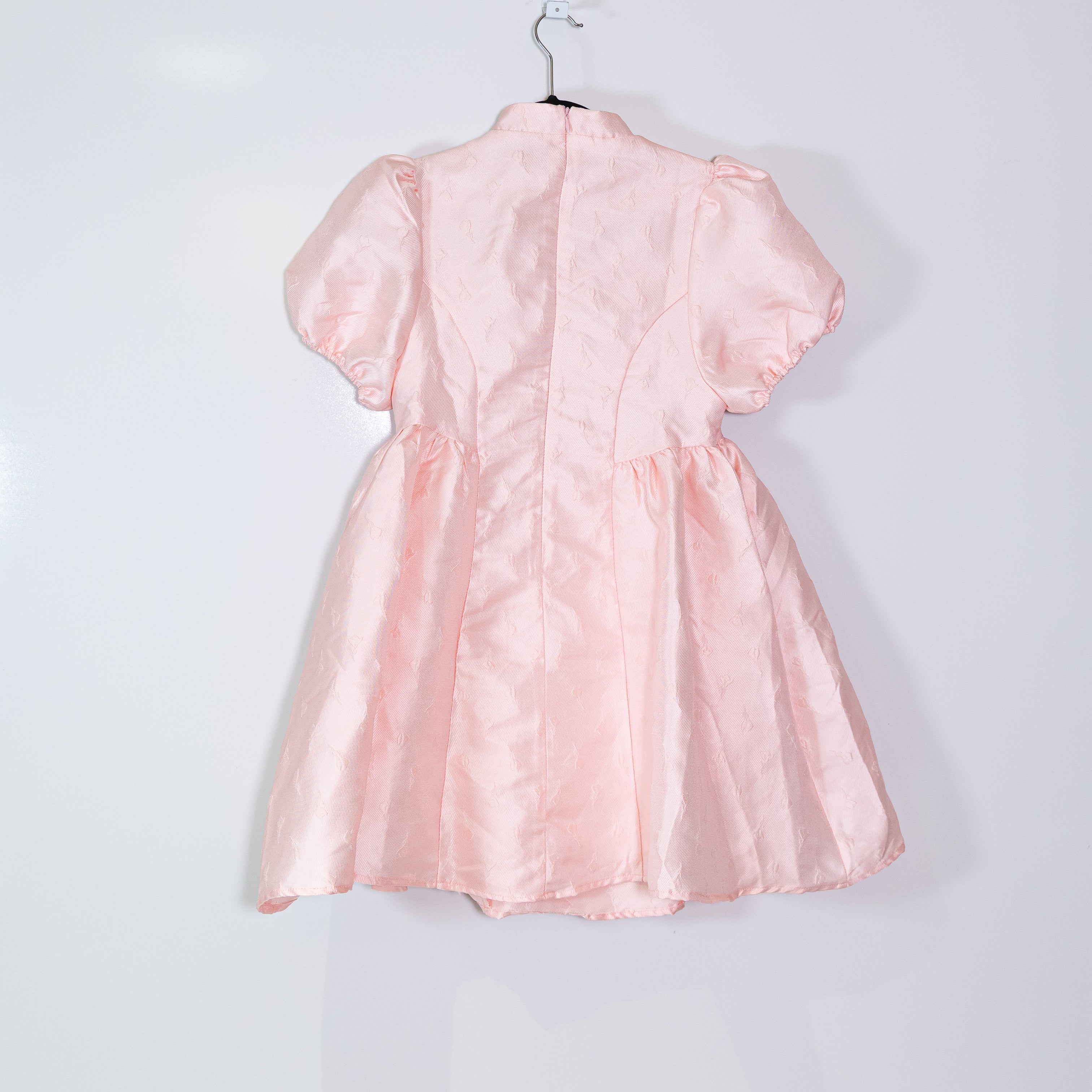 NEW Sister Jane Puff Sleeve Jacquard Floral Pink Babydoll Mini Dress Small
