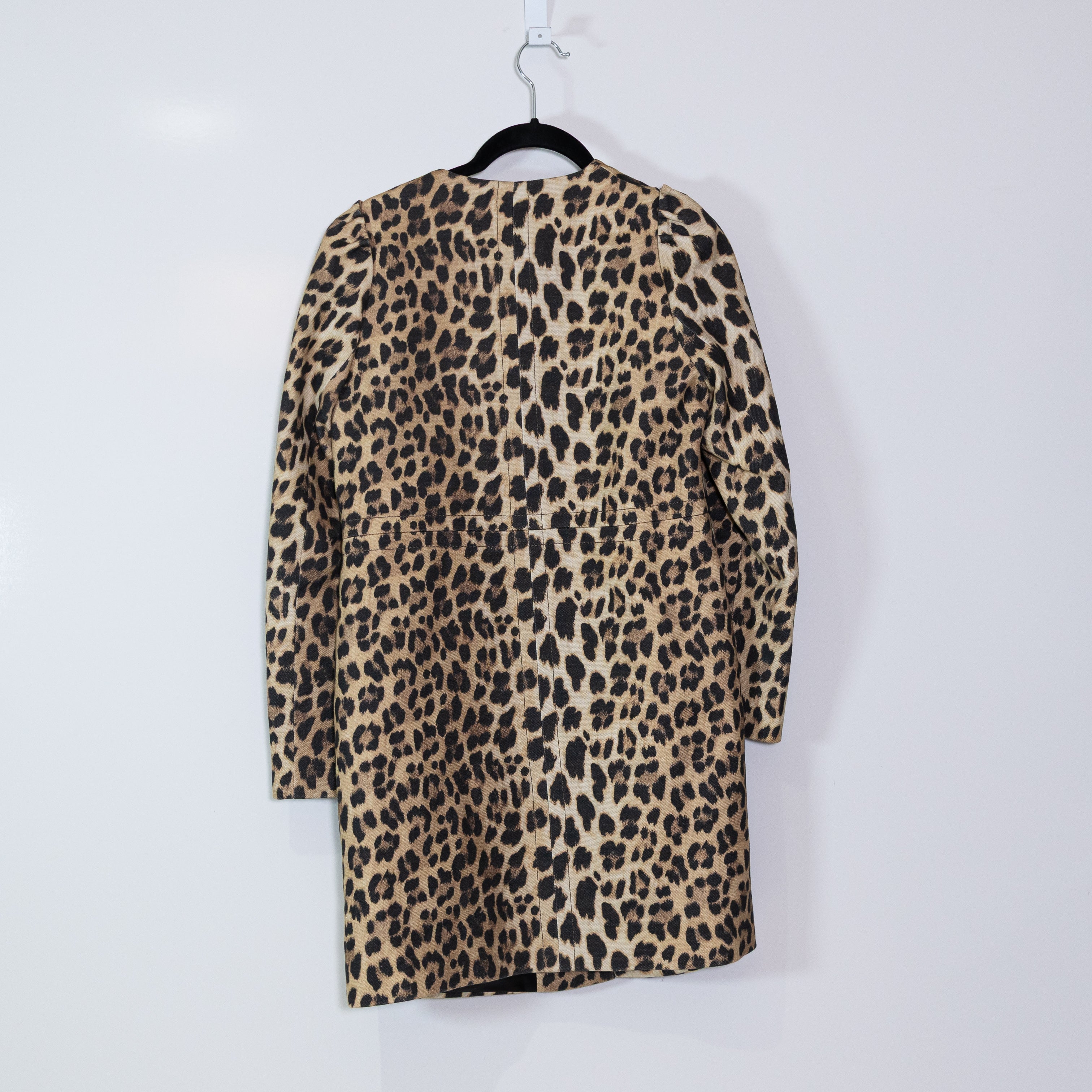 Zara Woman Cheetah Leopard Animal Print Pattern Snap Button Jacket Coat Medium
