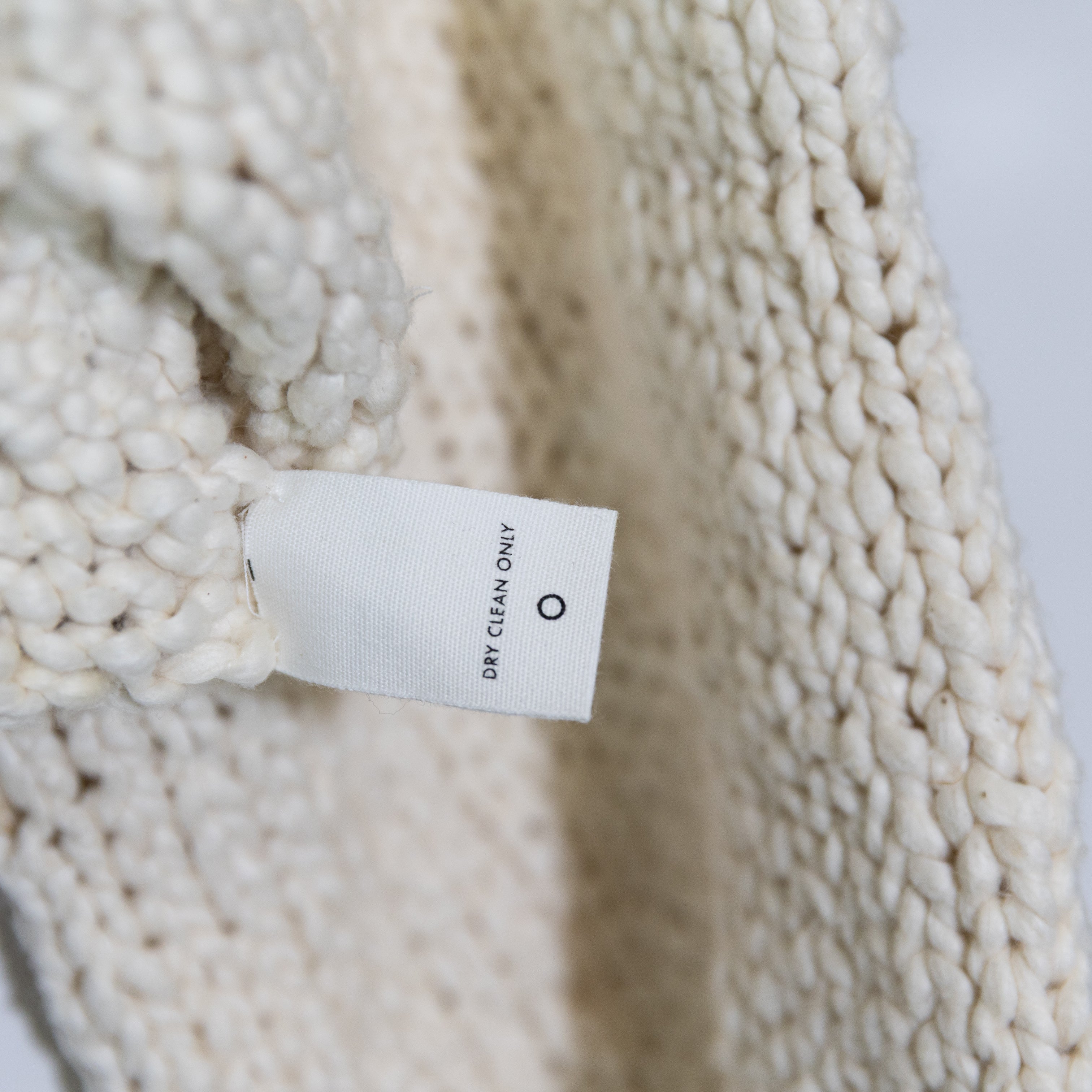 Apiece Apart Cotton Chunky Knit Scoop Neck Long Sleeve Pullover Sweater Ivory S