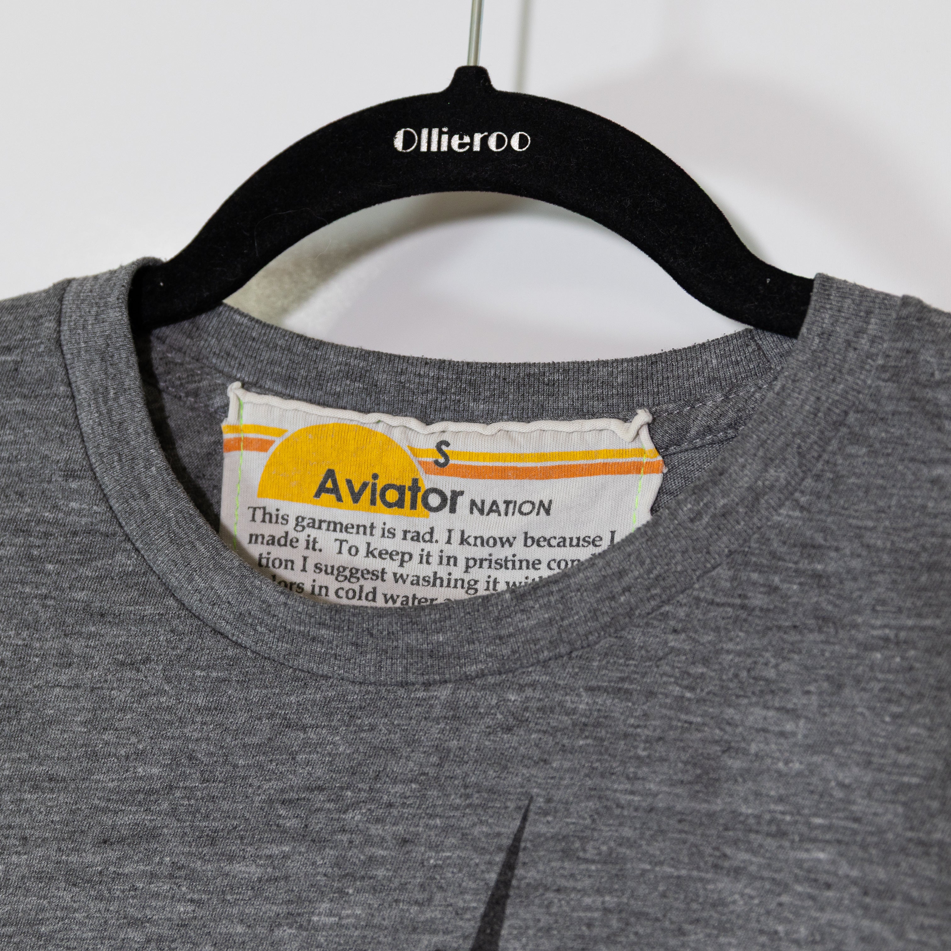 Aviator Nation Thunder Bolt Graphic Crew Neck Short Sleeve Boyfriend Tee Shirt S