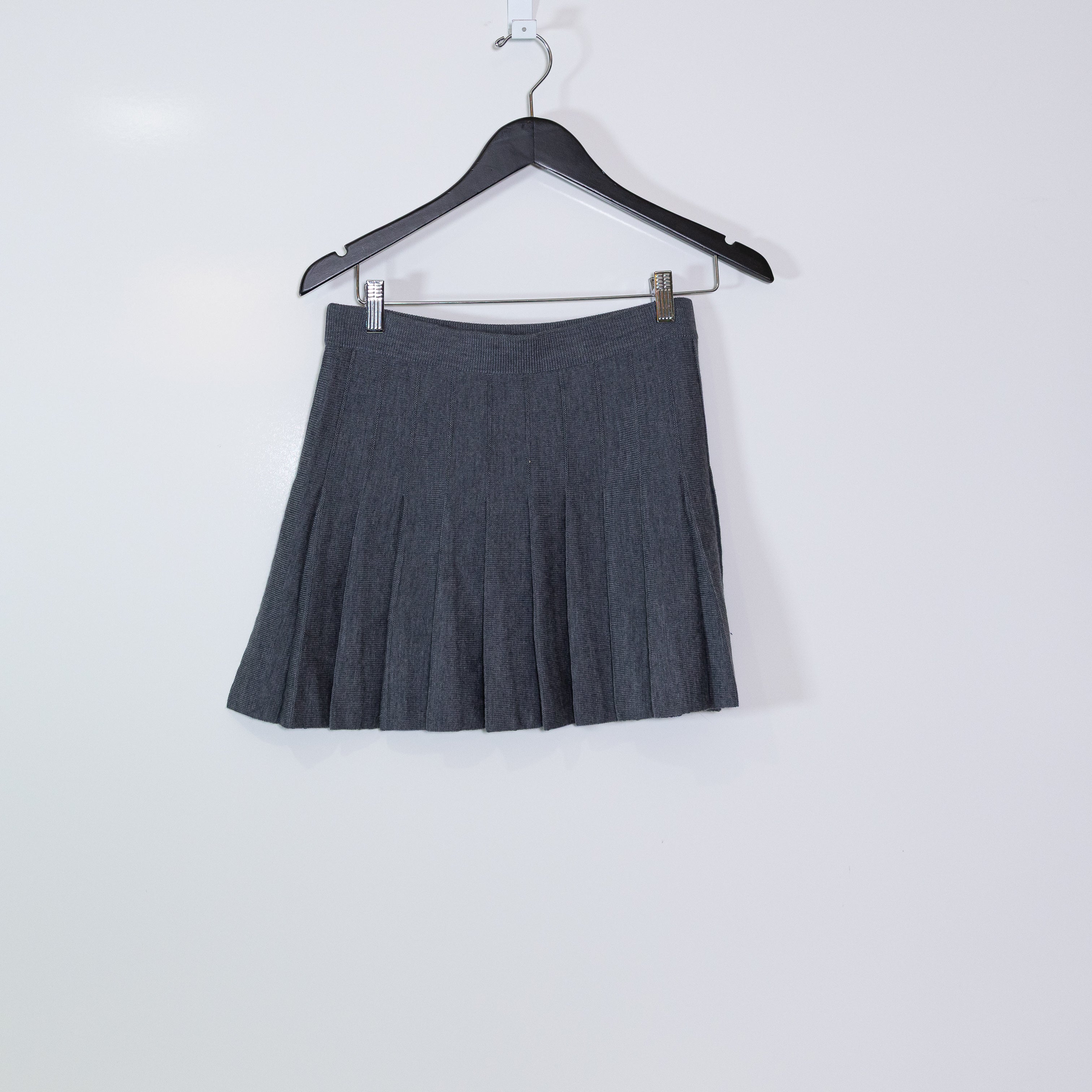 Reformation Mina Regenerative Merino Wool Pleated School Girl Skirt Gray Small