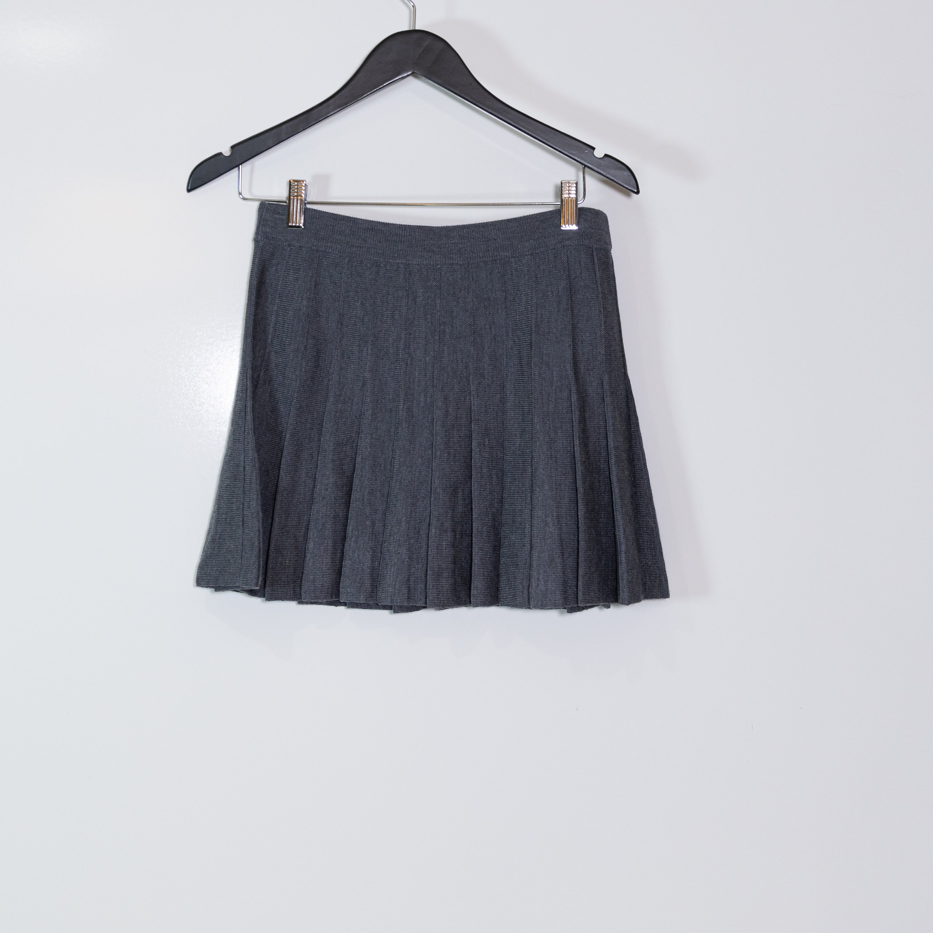 Reformation Mina Regenerative Merino Wool Pleated School Girl Skirt Gray Small