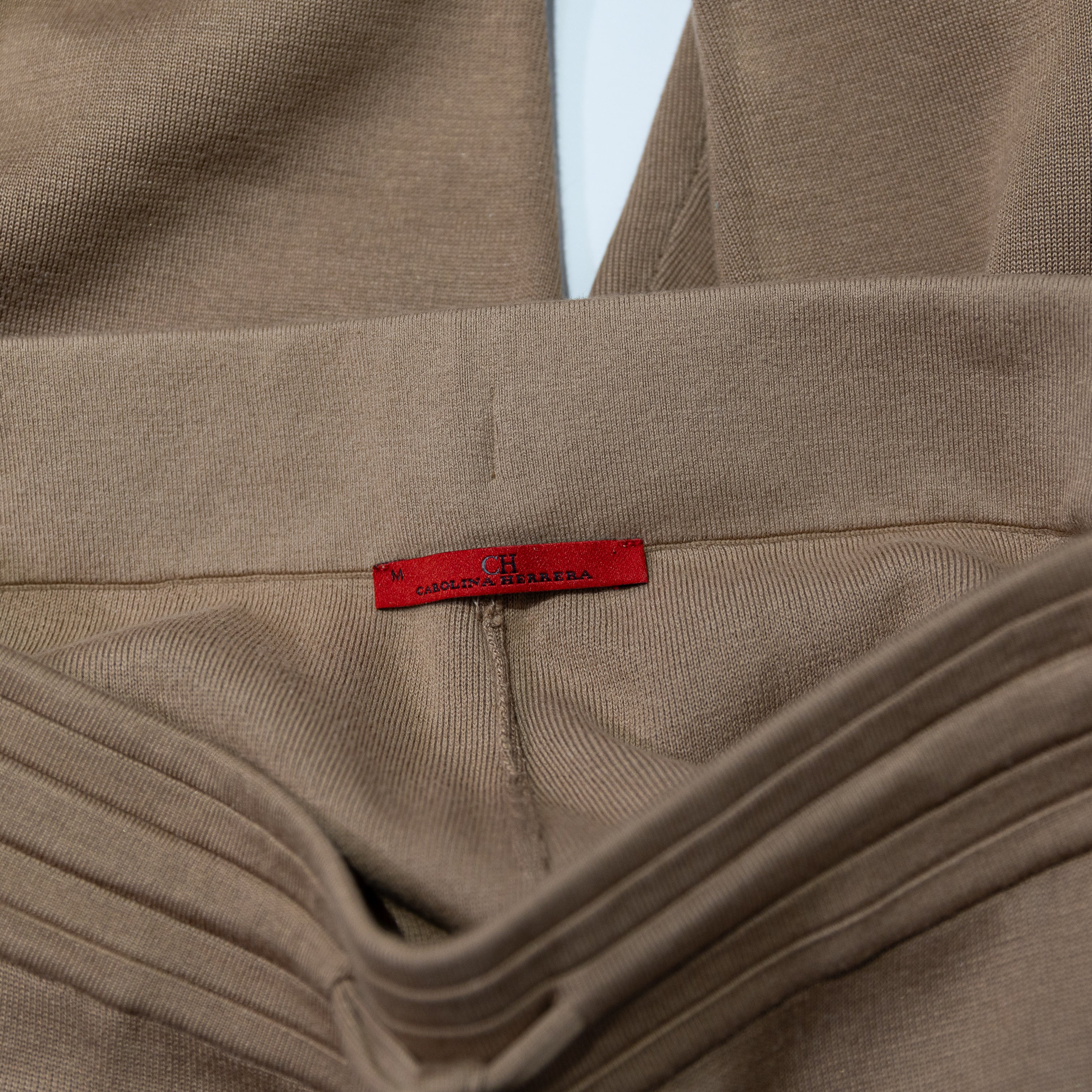CH Carolina Herrera Cotton Silk Knit Stretch Straight Leg Travel Casual Pants M