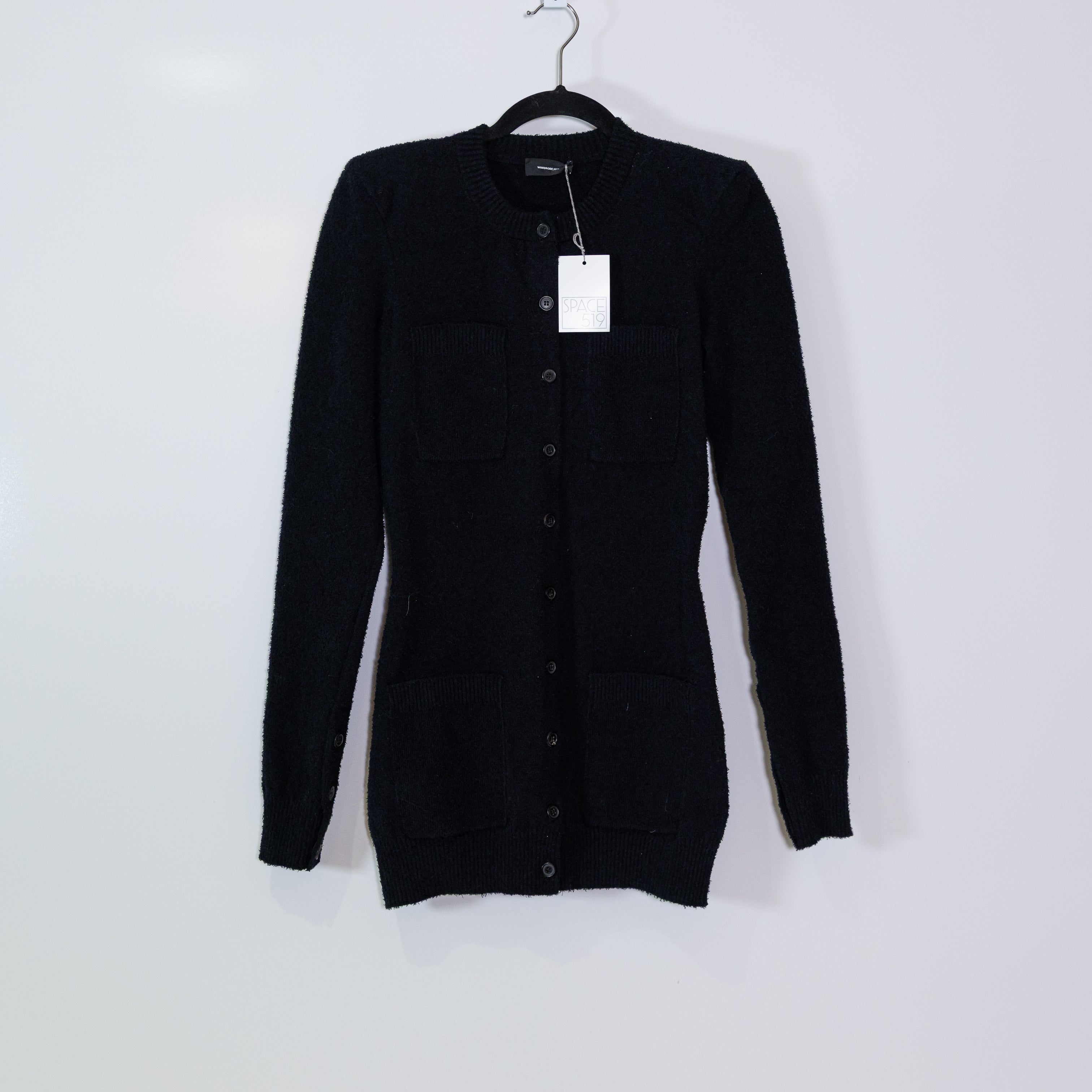 NEW Wardrobe NYC Cotton Blend Stretch Knit Textured Button Front Cardigan Dress