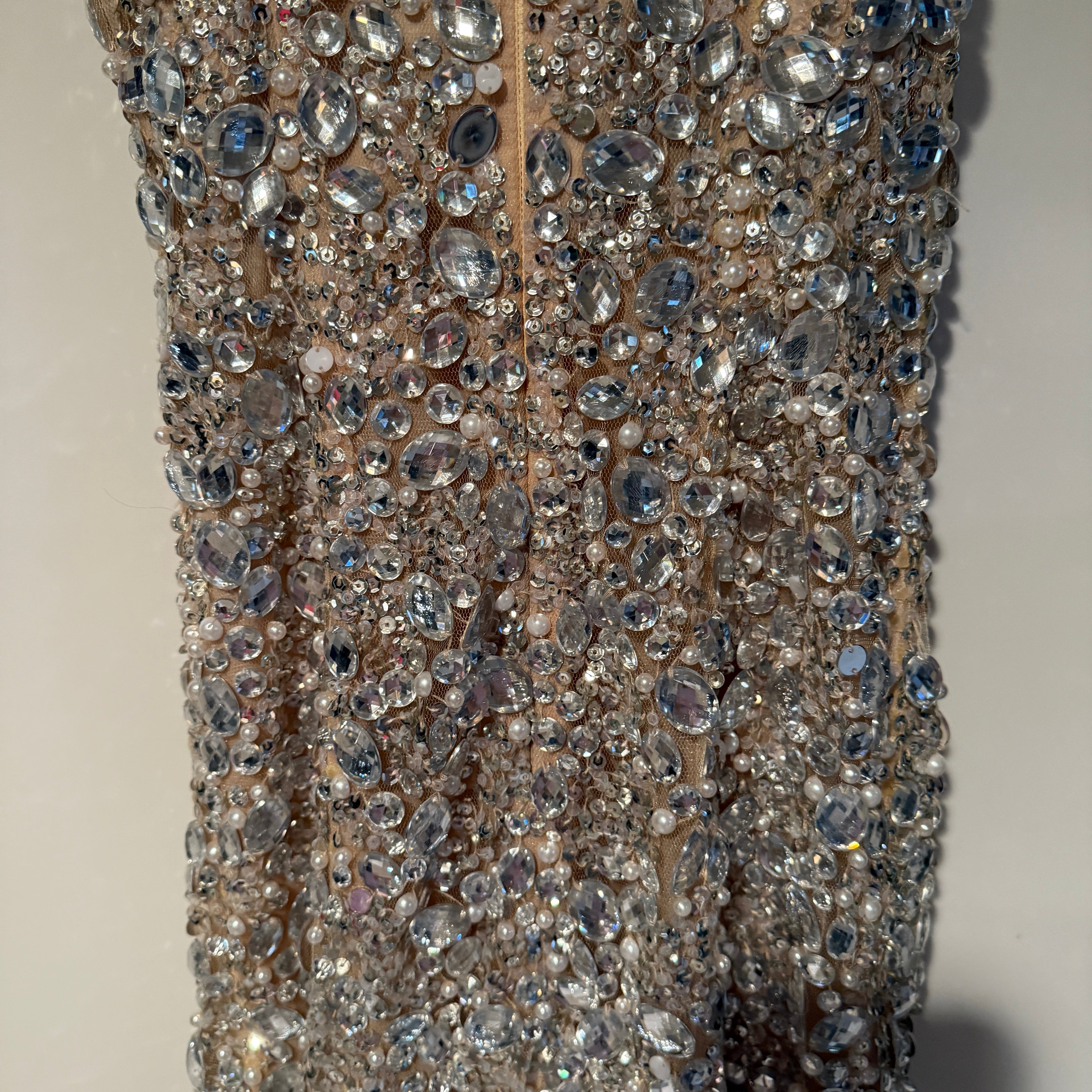 Jovani 4247 Crystal Jewel Diamond Rhinestone Pearl Pagent Homecoming Long Dress