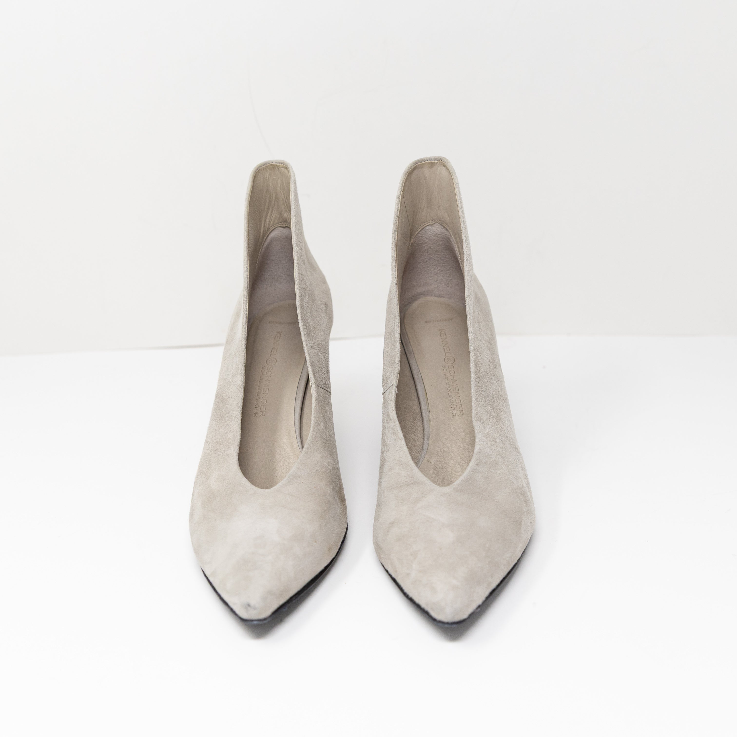 Kennel & Schmenger Miley Genuine Suede Pointed Toe Slip On Heels Shoes Ombra 9