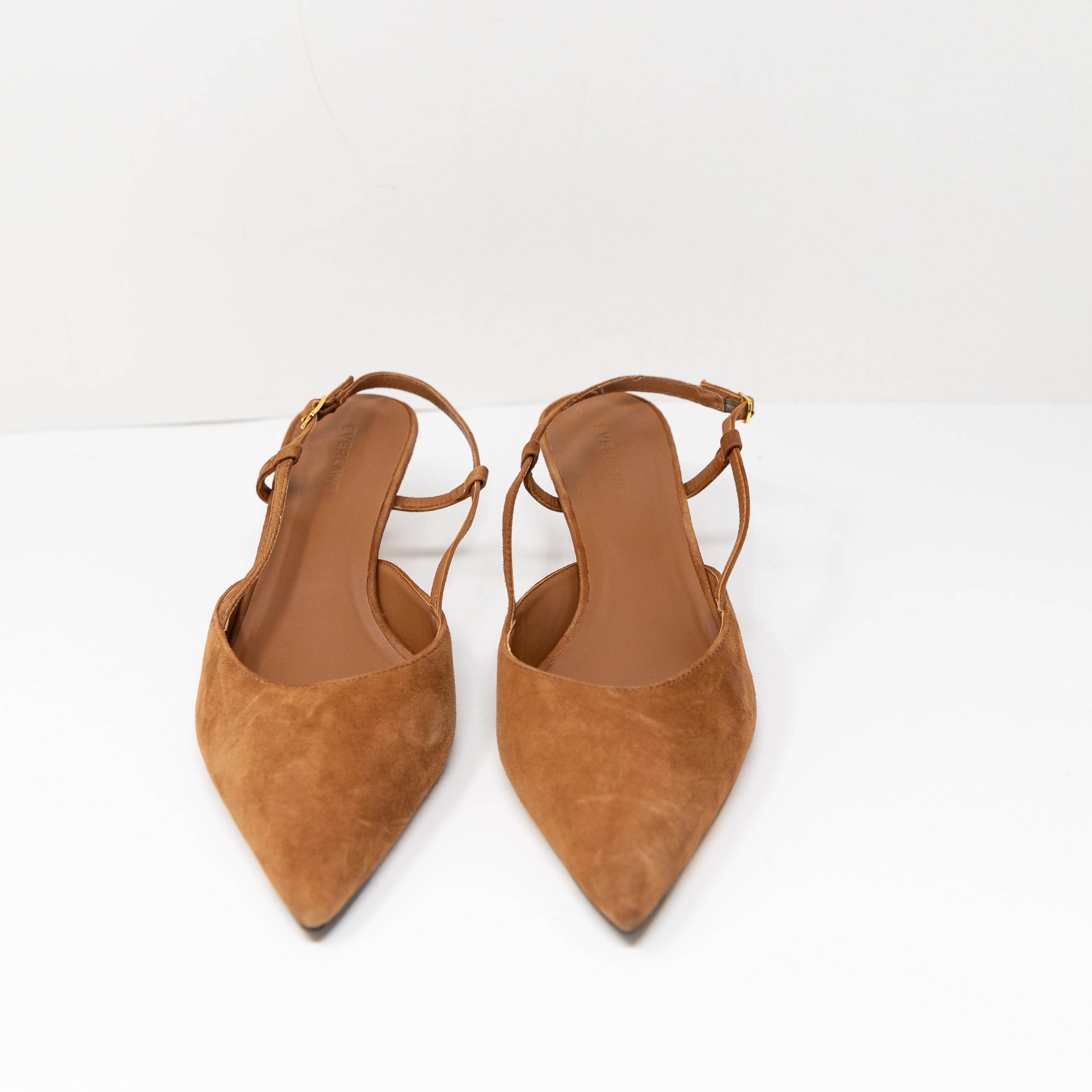 Everlane The Studio Genuine Suede Leather Slingback Pointed Toe Pumps Shoes 9.5