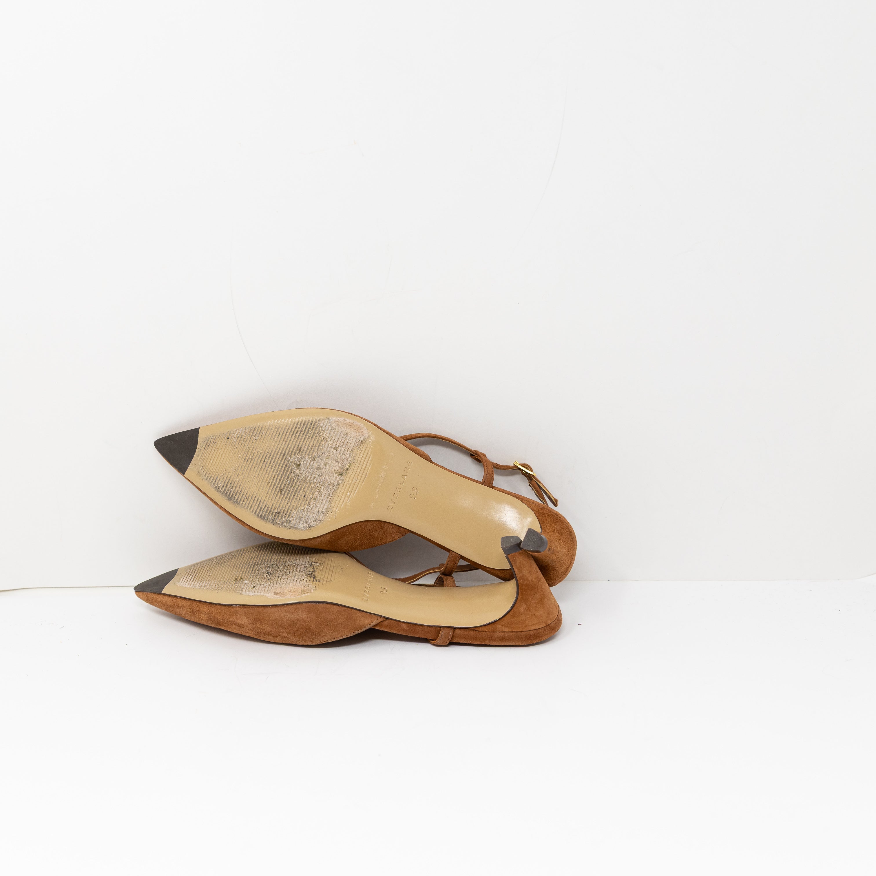Everlane The Studio Genuine Suede Leather Slingback Pointed Toe Pumps Shoes 9.5