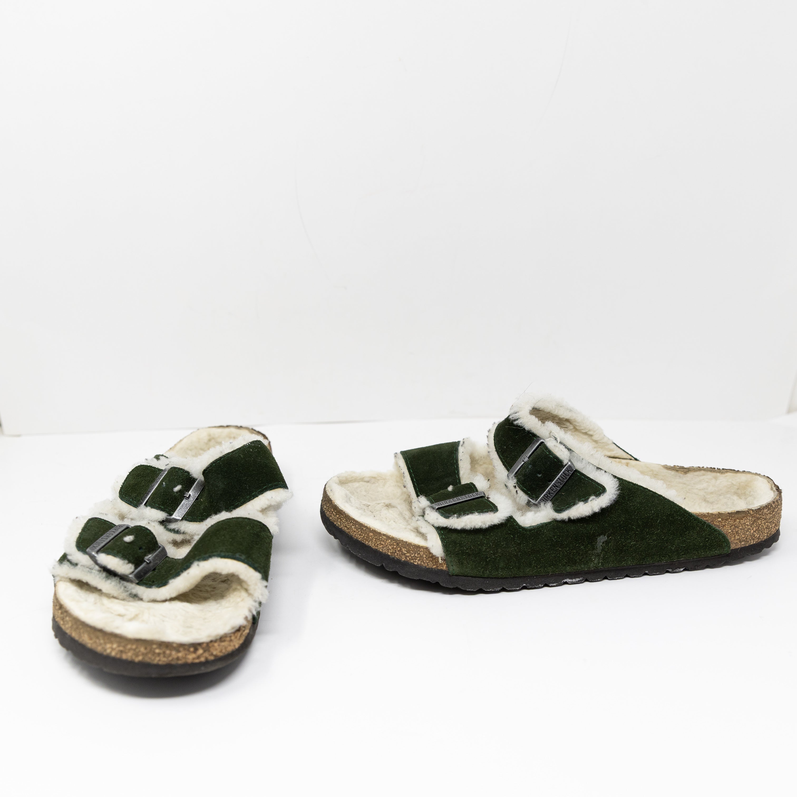 Birkenstock Men's Arizona Shearling Suede Lined Open Toe Sandals Shoes Black 11