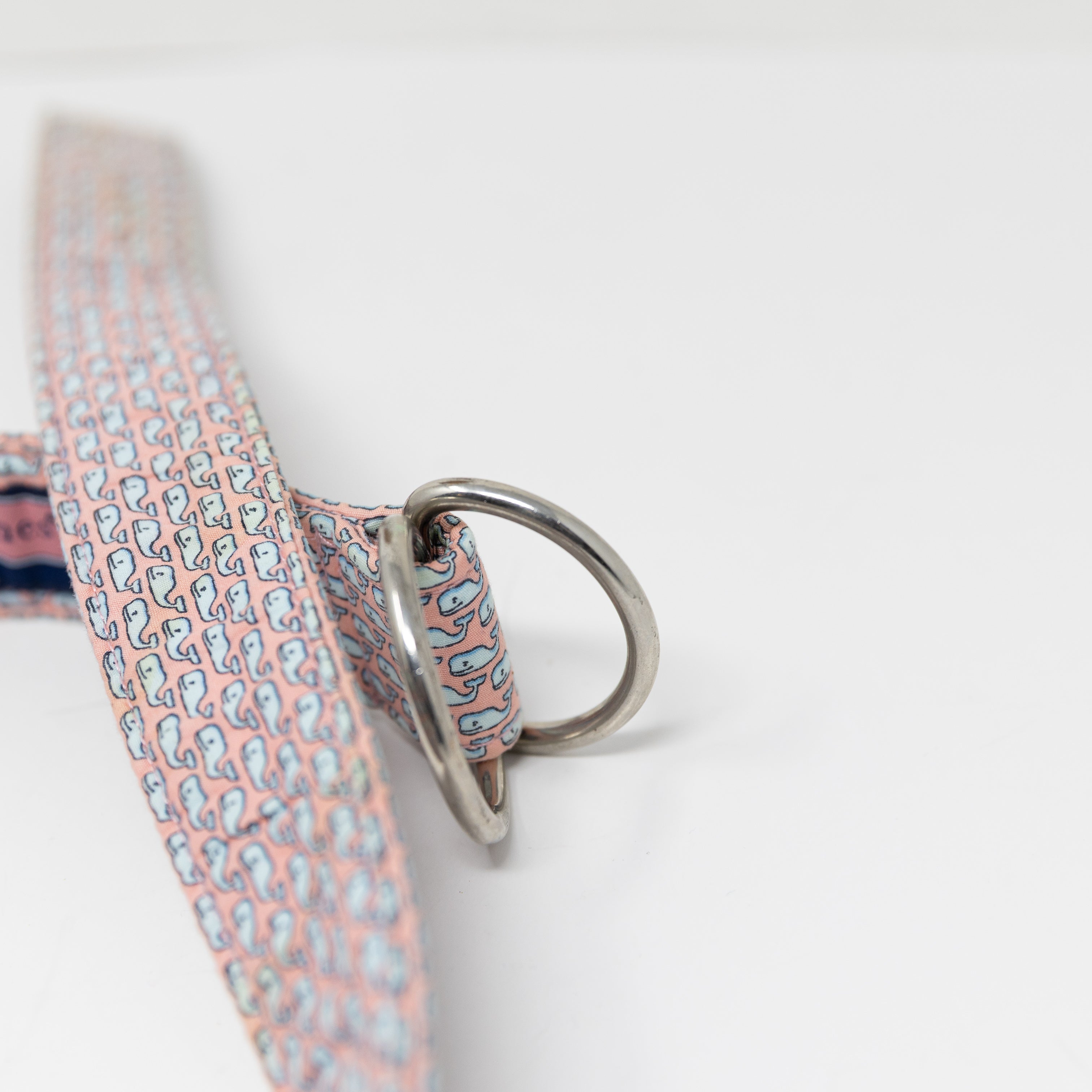 Vineyard Vines Whale Print Pattern Cotton Blue Pink Belt Accessory
