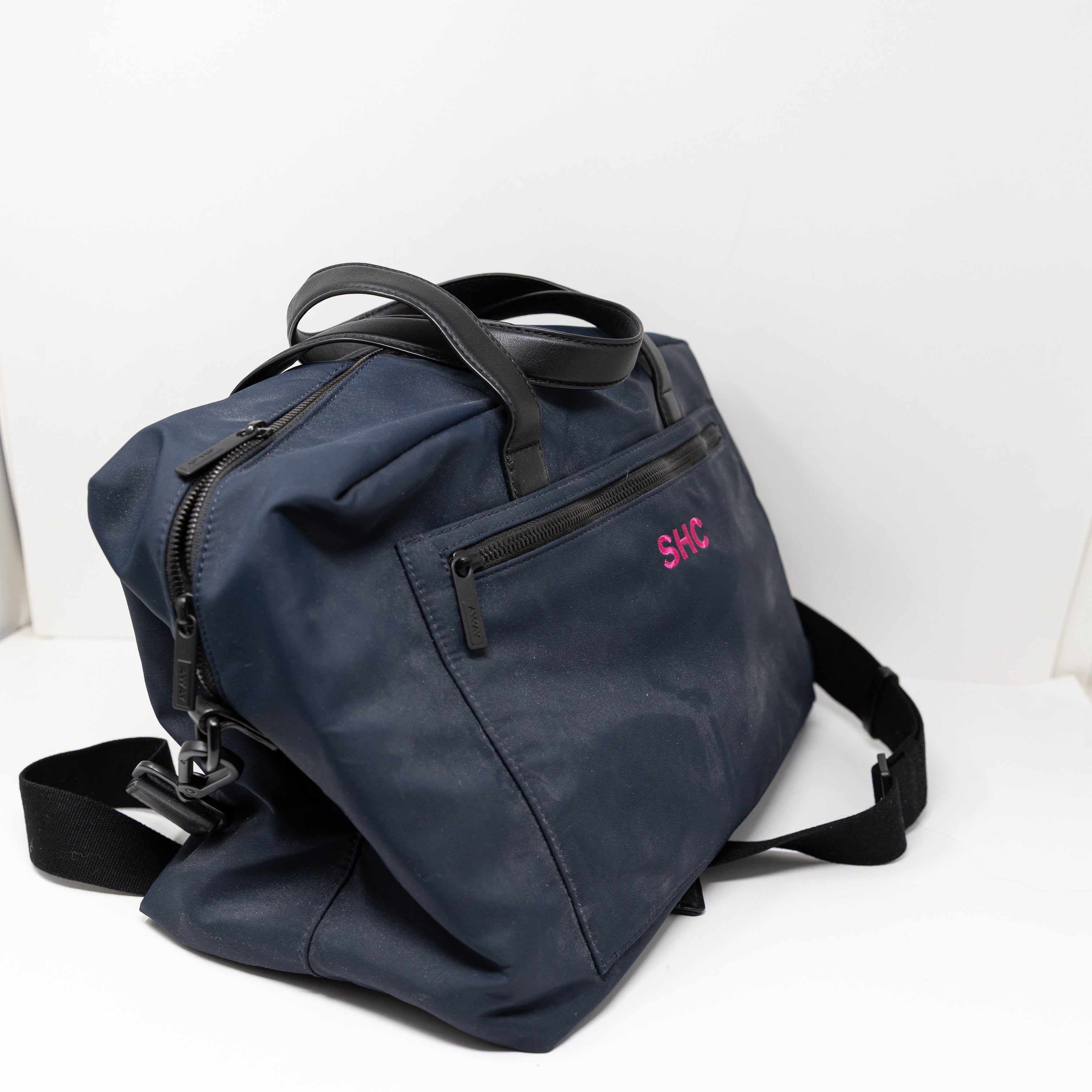 Away Luggage Weekender Travel Crossbody Shoulder Tote Bag Purse Navy Blue