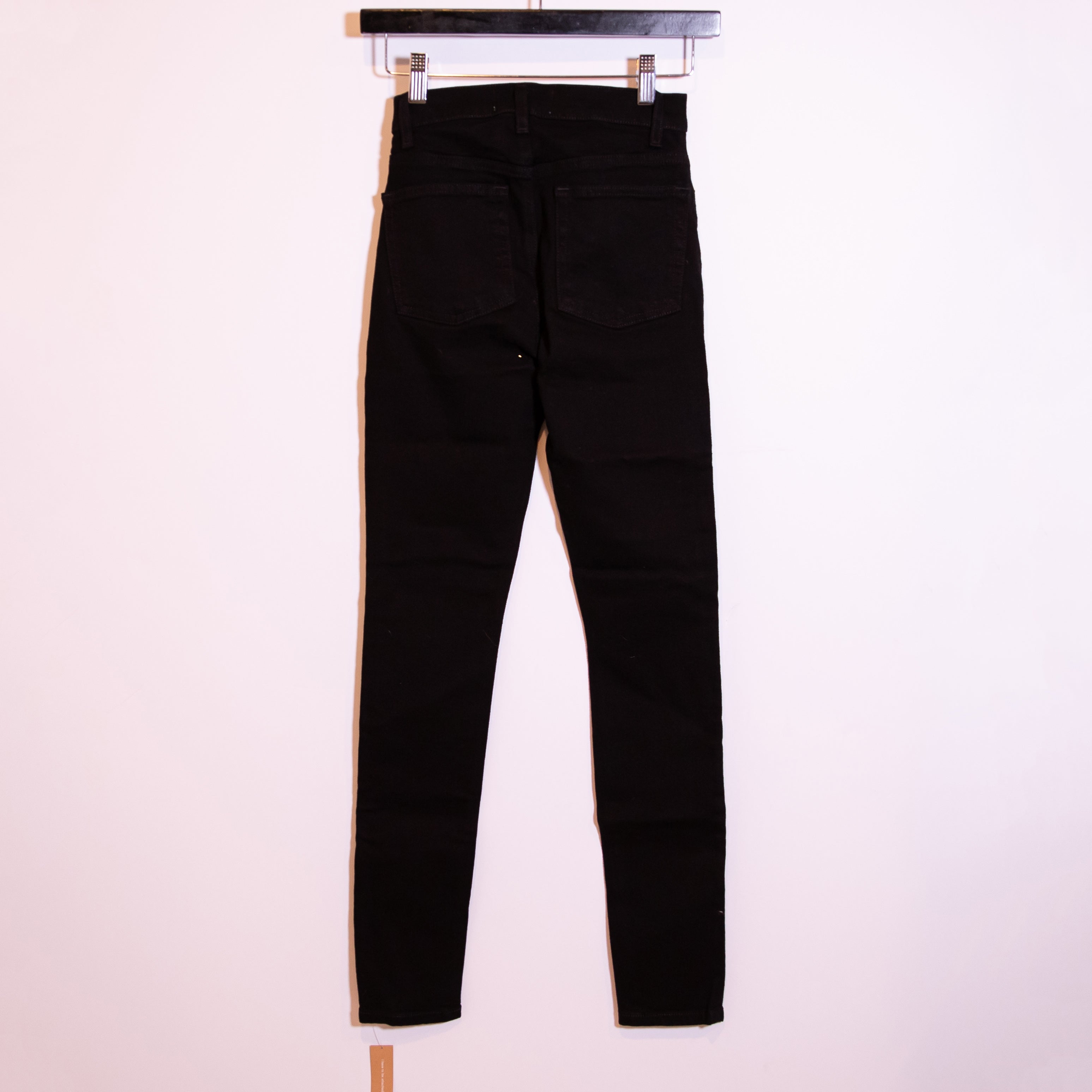 NEW Reformation Harper Button Fly High Rise Skinny Cotton Stretch Jeans Black 23