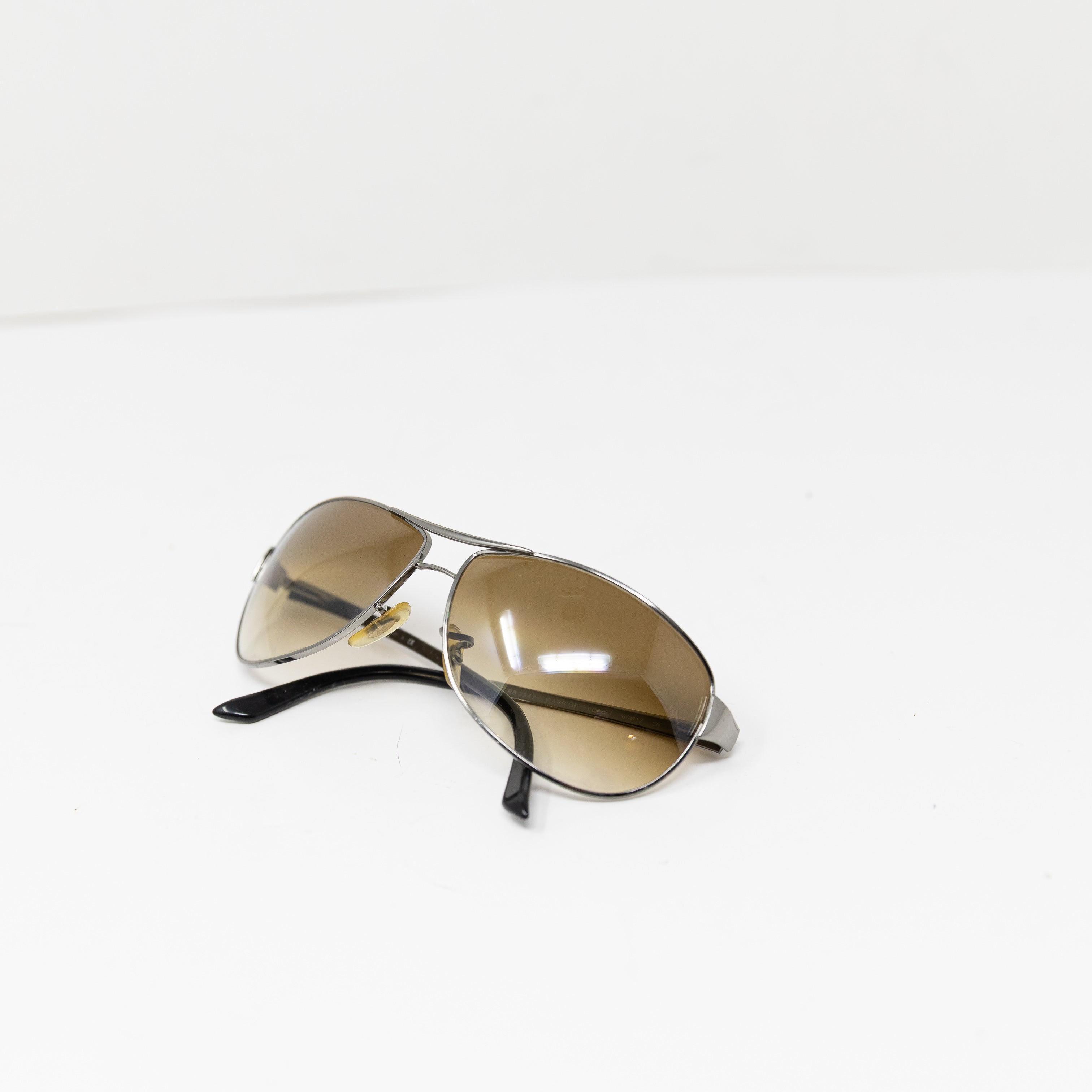 Ray-Ban Women's Warrior Metal Bridge Frame Gradient Lens Sunglasses Brown Black