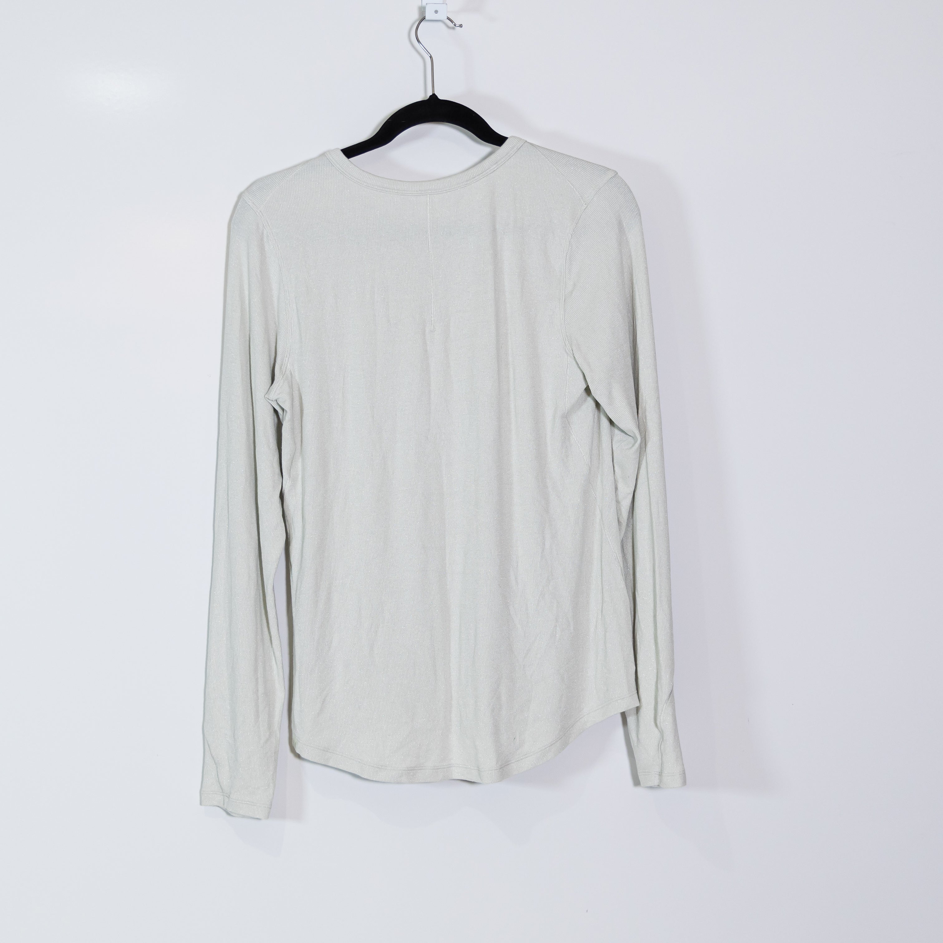 Lululemon Women's Hold Tight Long Sleeve Tee Shirt Sparkle Bone Silver 12