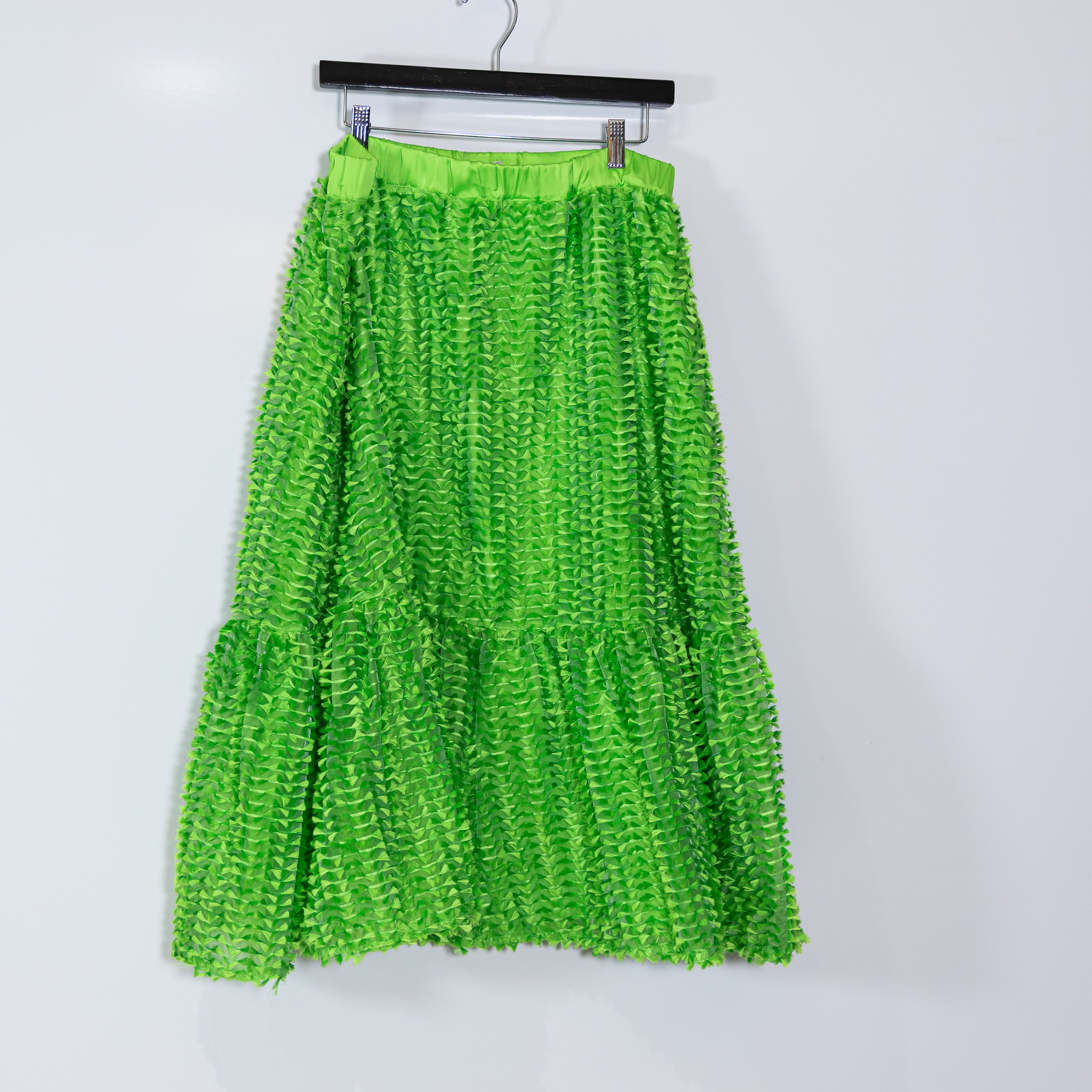 Baum Und Pferdgarten Sena 3D Textured A Line Pull On Midi Skirt Green Neon Flash
