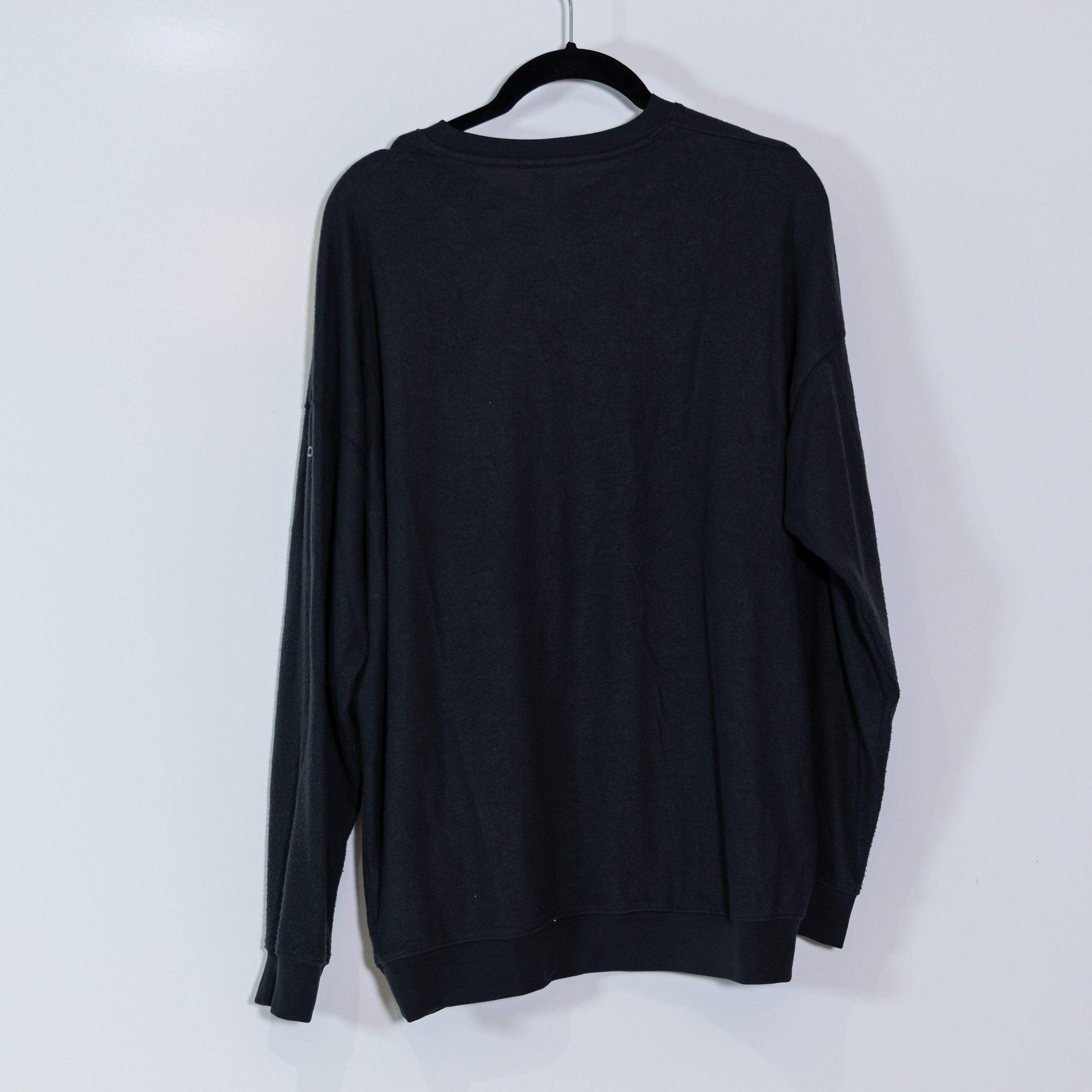 Alo Yoga Women's Soho Pullover Crew Neck Long Sleeve Sweater Charcoal Black M