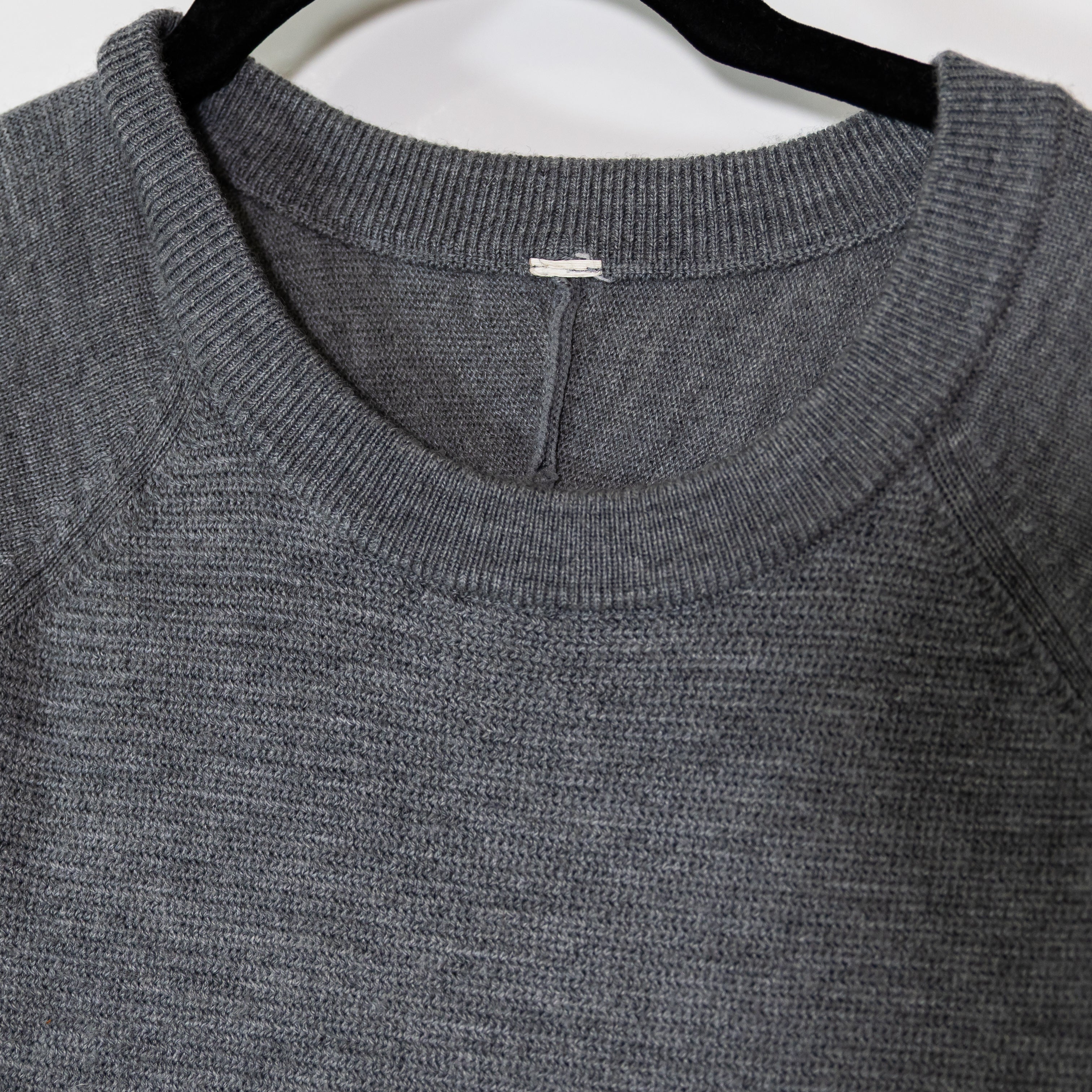 Lululemon Women's Sit In Lotus Wool Blend Knit Sweater Heathered Medium Grey 6
