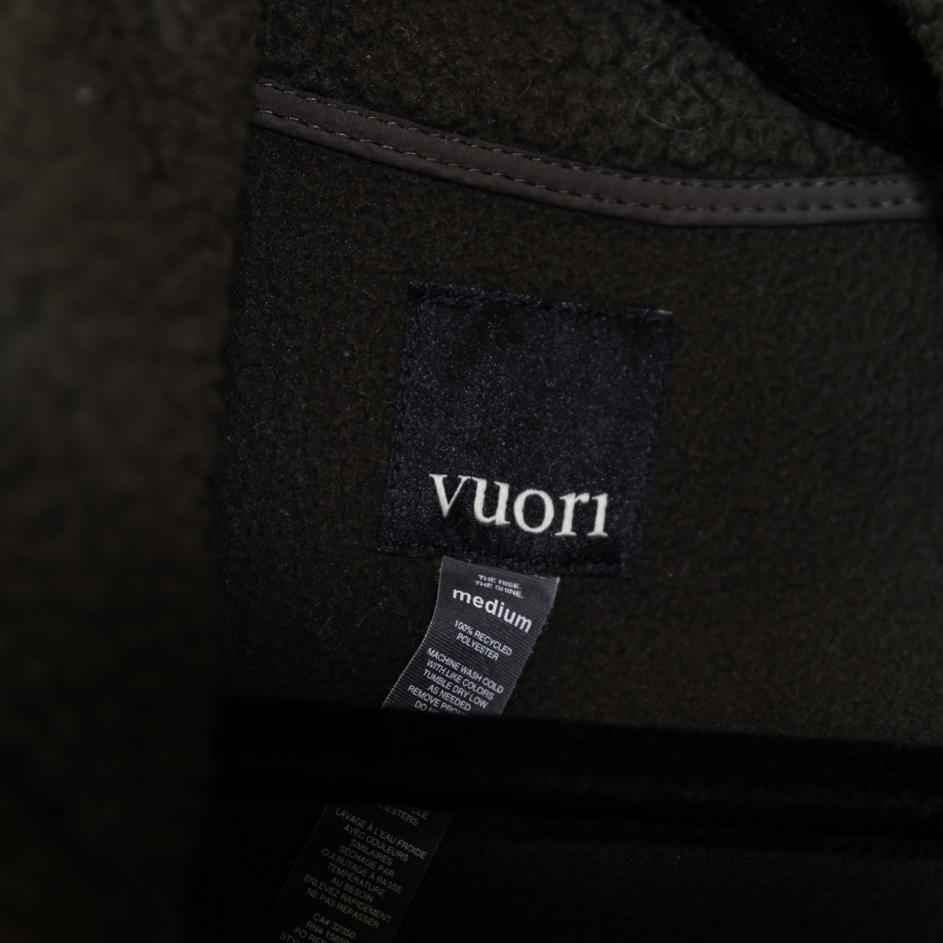 Vuori Women's Utility Sherpa Fleece Full Zip Snap Button Jacket Dark Oregano M