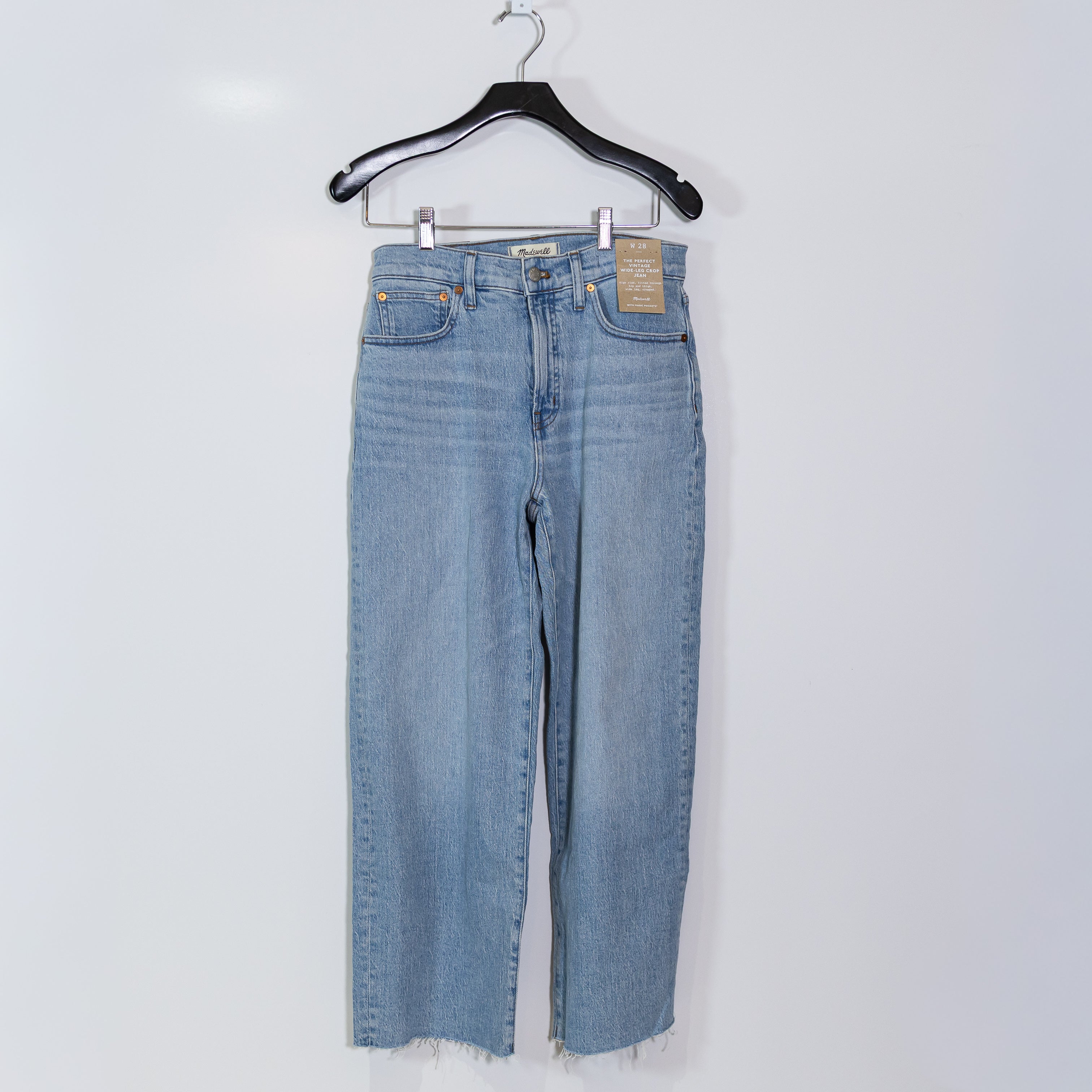 NEW Madewell Women's The Perfect Vintage Wide Leg Crop Cotton Denim Jeans 28