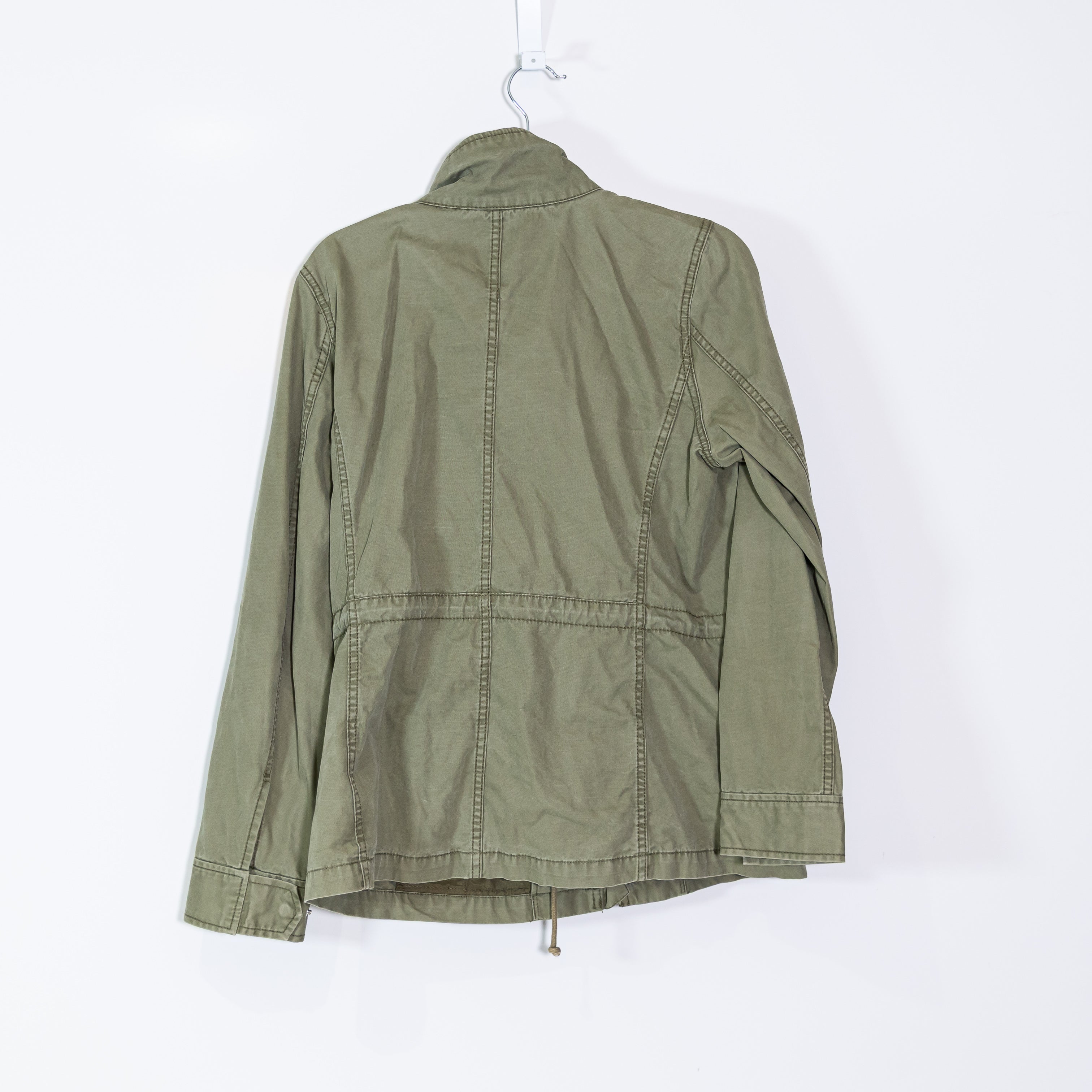 Madewell Women's Fleet Cotton Full Zip High Neck Jacket Desert Olive Large