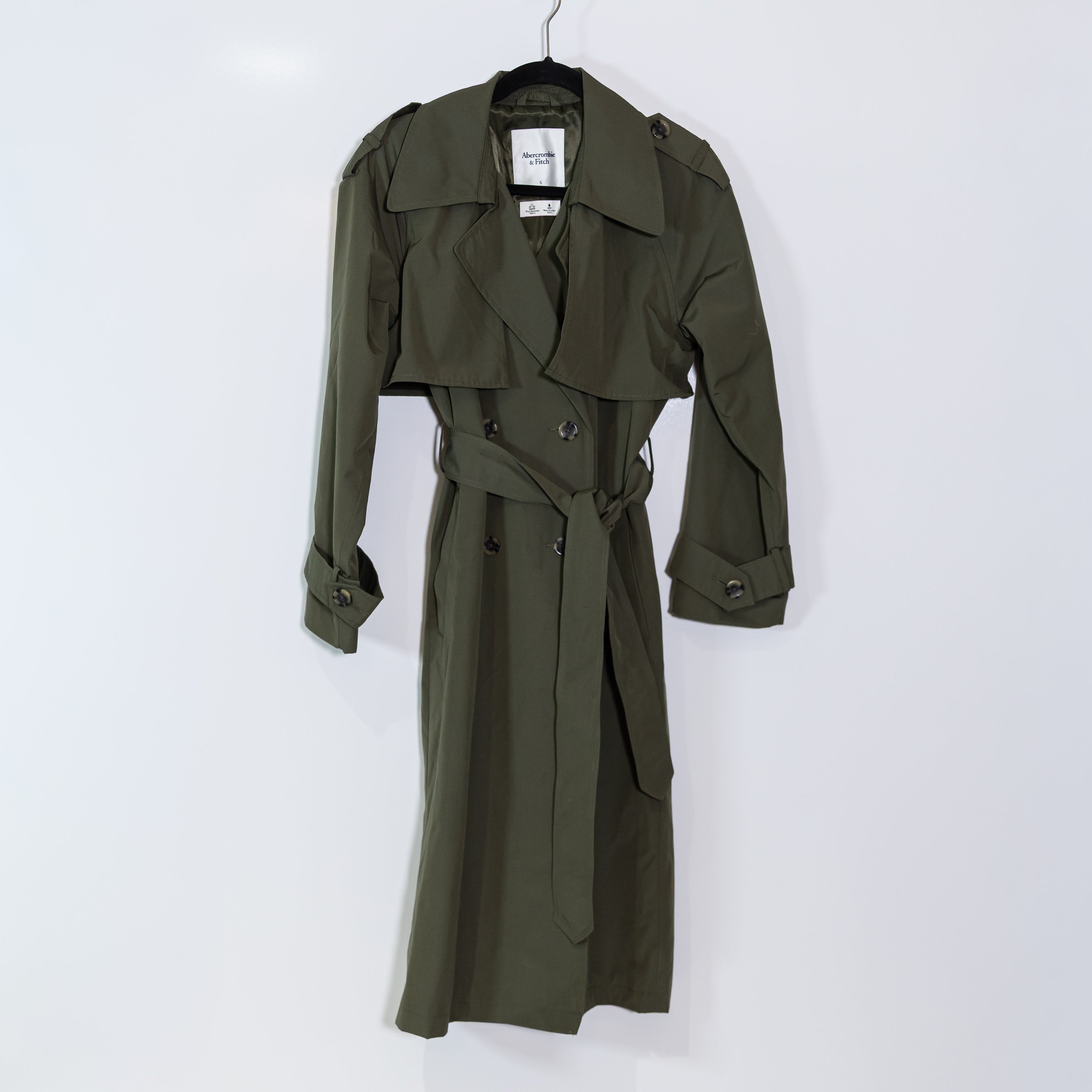 Abercrombie & Fitch Wind Water Resistant Double breasted Trench Coat Jacket S