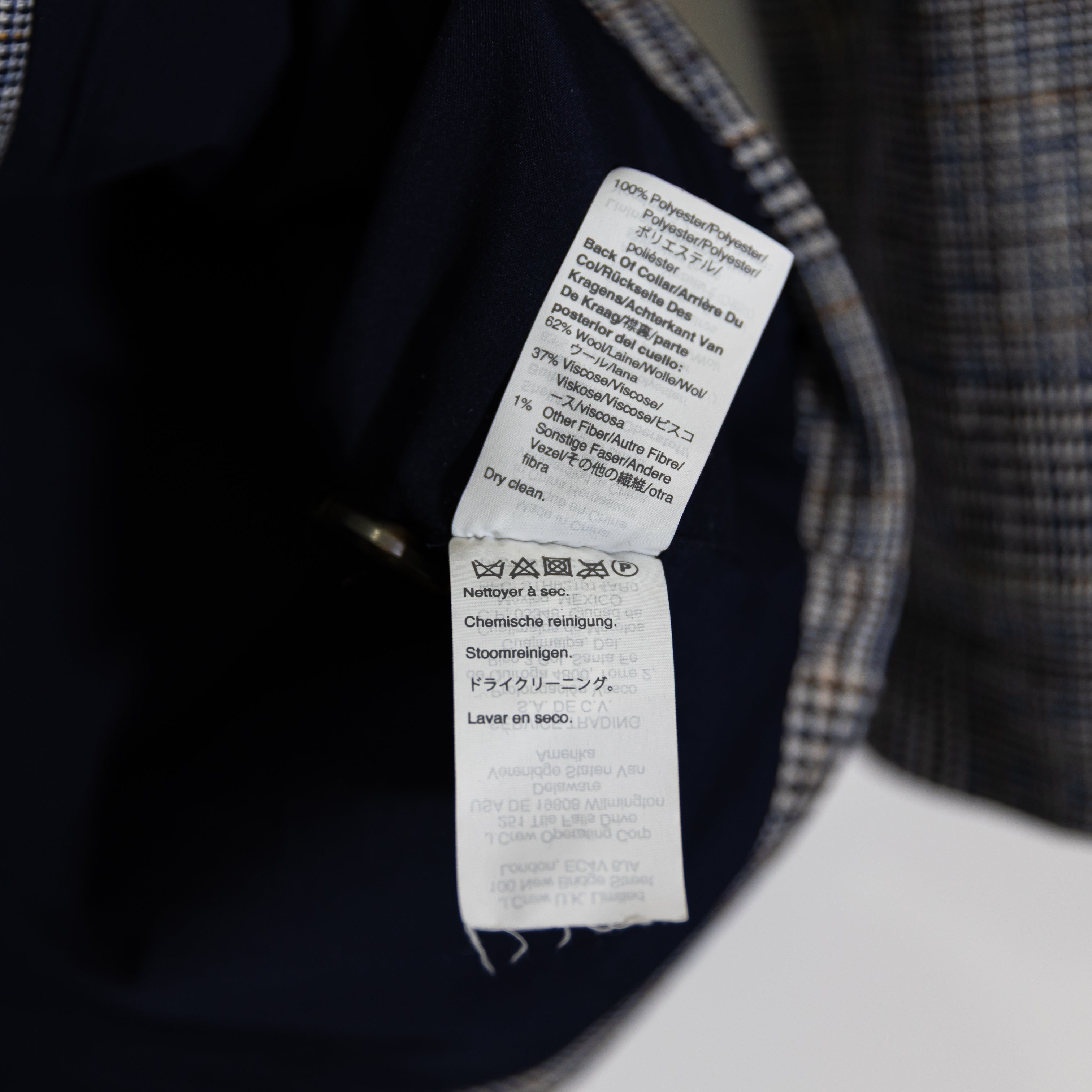 Madewell Women's Dorset Wool Blend Blazer Jacket Navy Glen Plaid Print XS