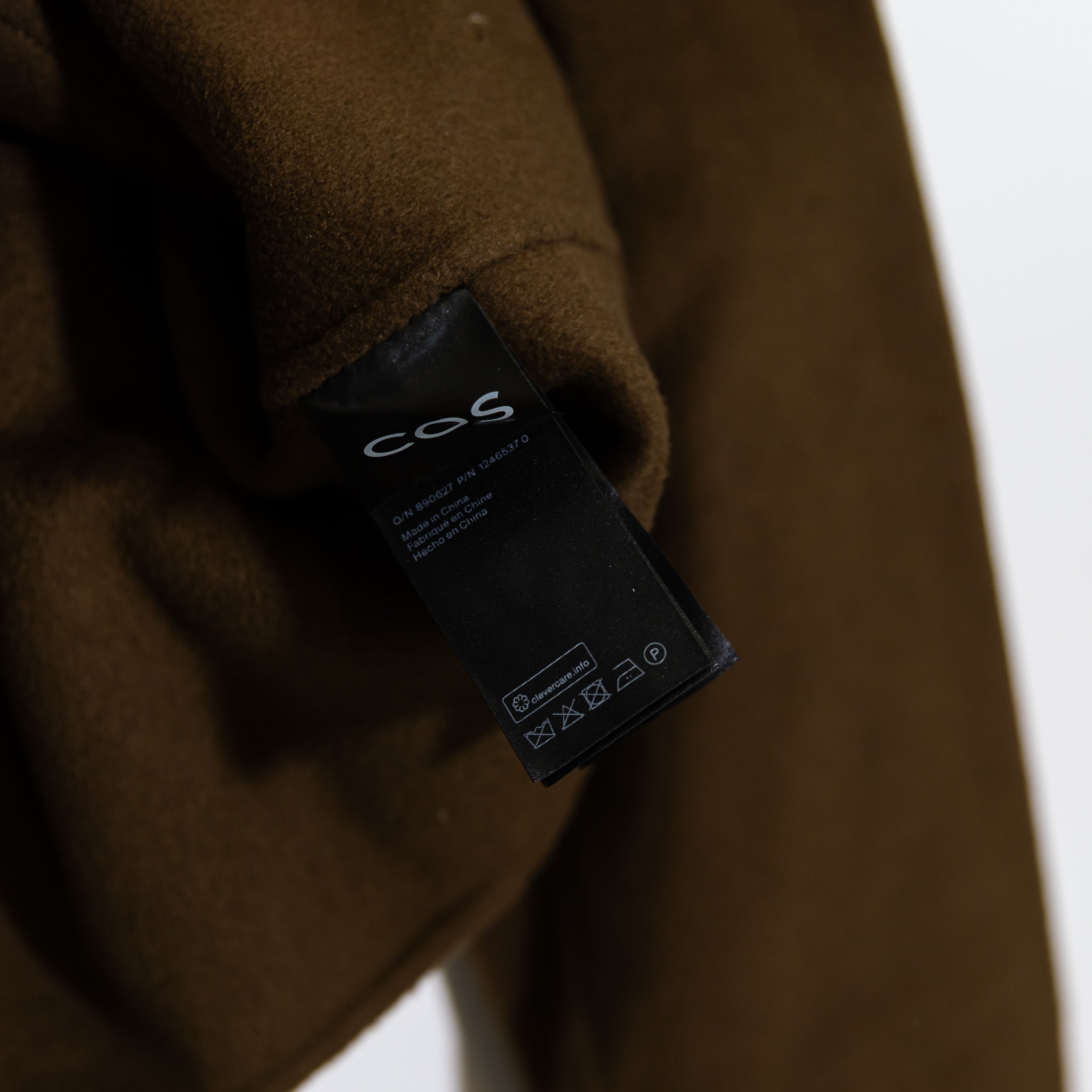 COS Women's Wool Blend Felt Button Front Collared Jacket Brown Small