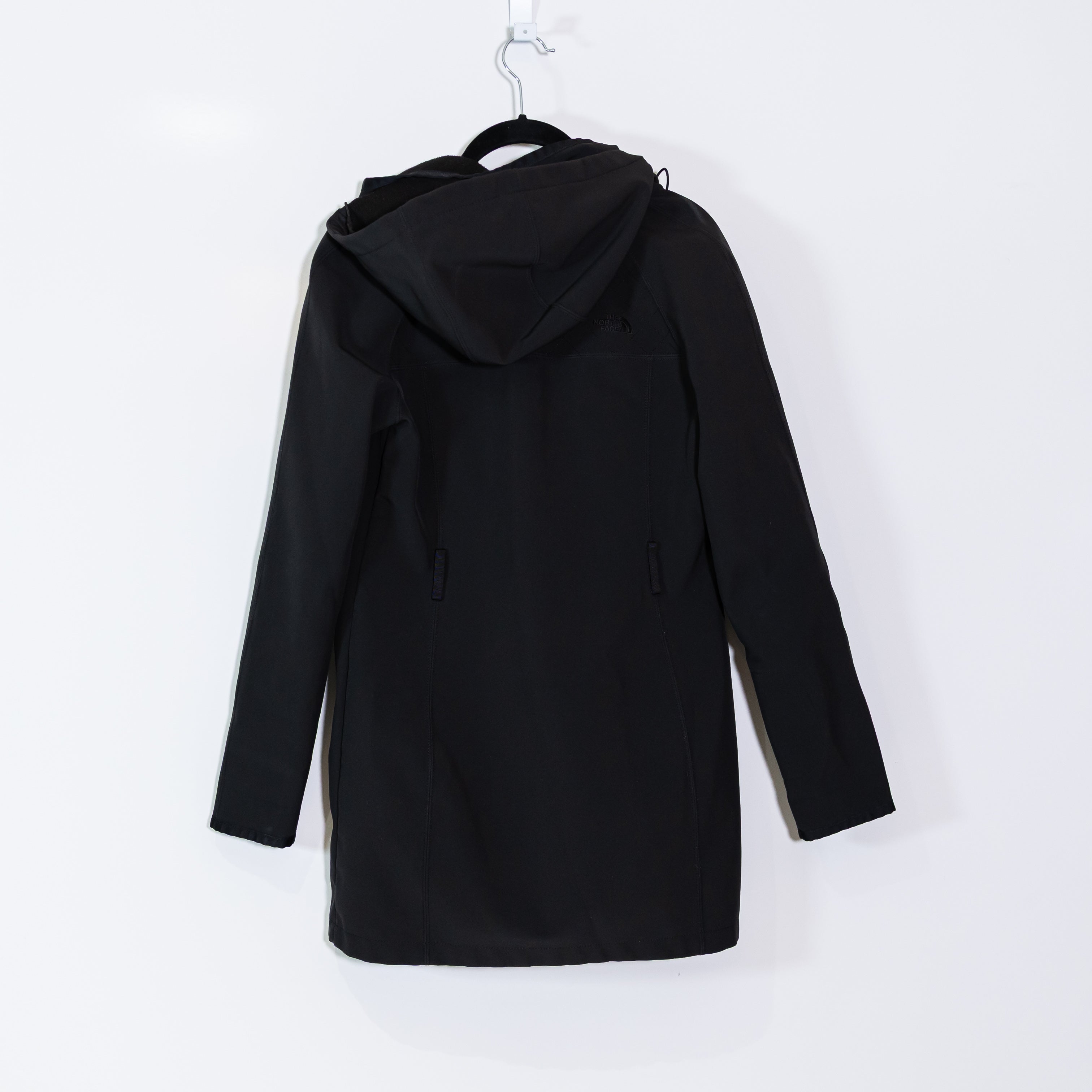 The North Face Women's Water Resistant Full Zip Hooded Rain Jacket Coat Black S