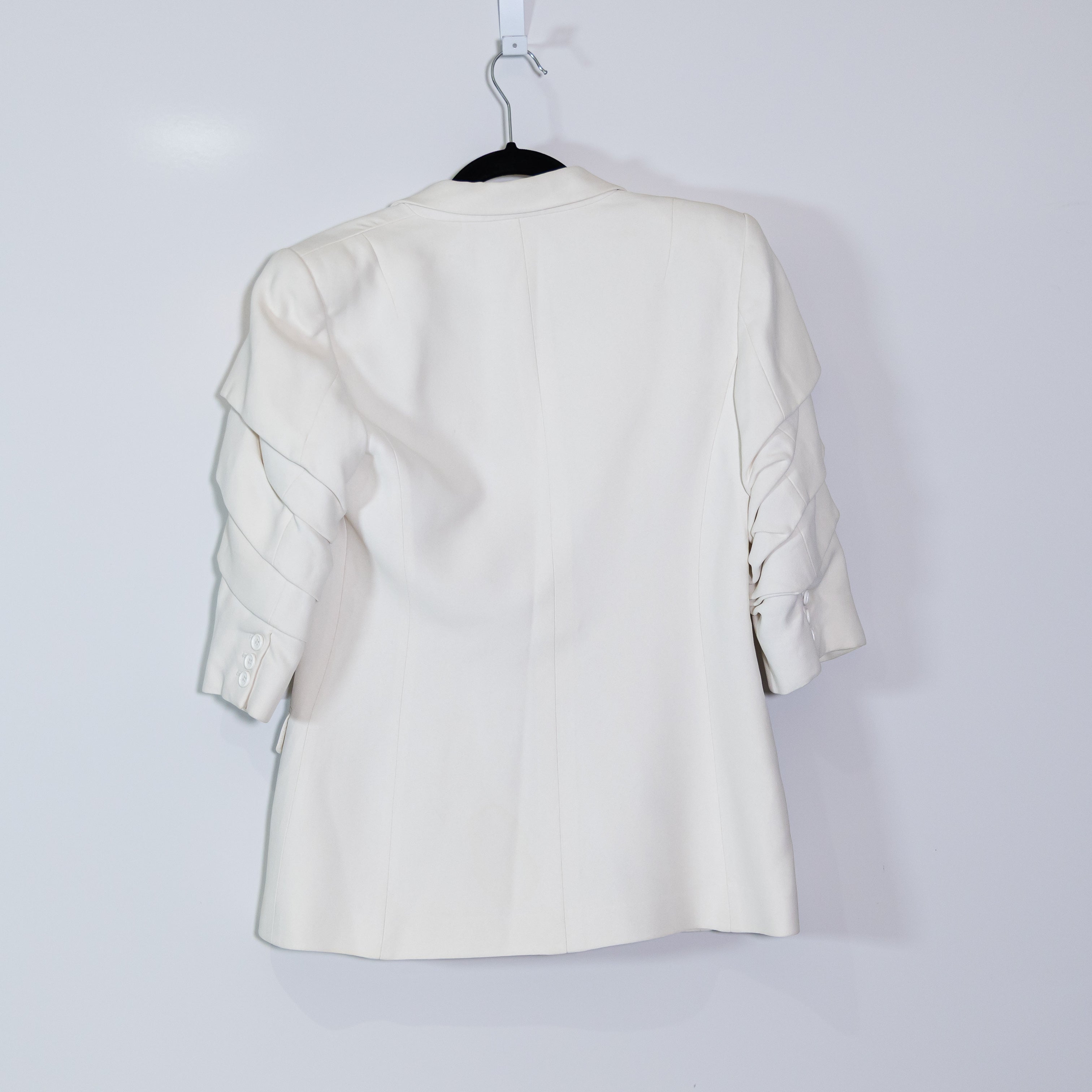 Michael Kors Collection Made In Italy Cate Crushed Sleeve Blazer Jacket Optic 10