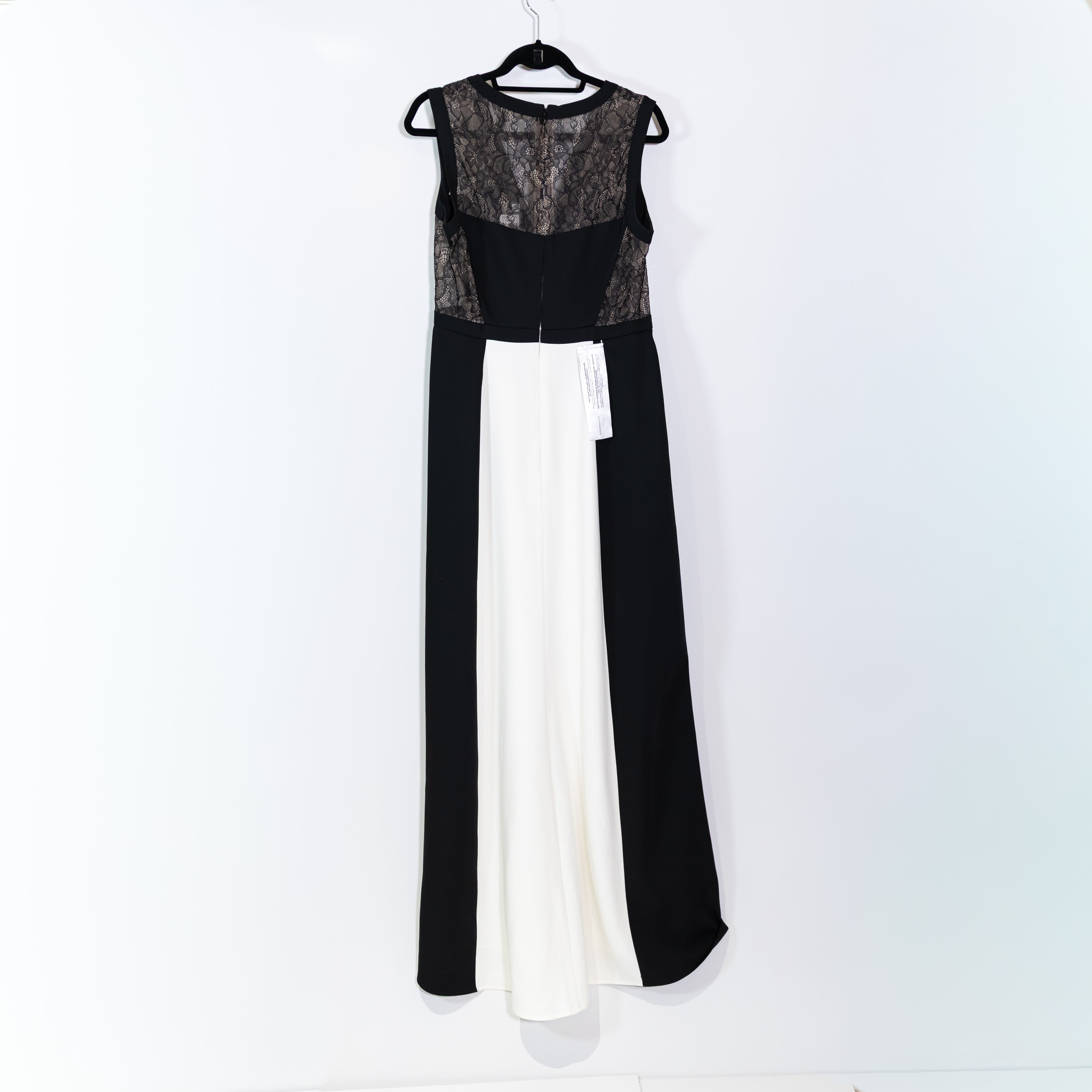 NEW BCBGMaxAzria Oudette Semi Sheer Lace Panel Dress Ivory Black 10
