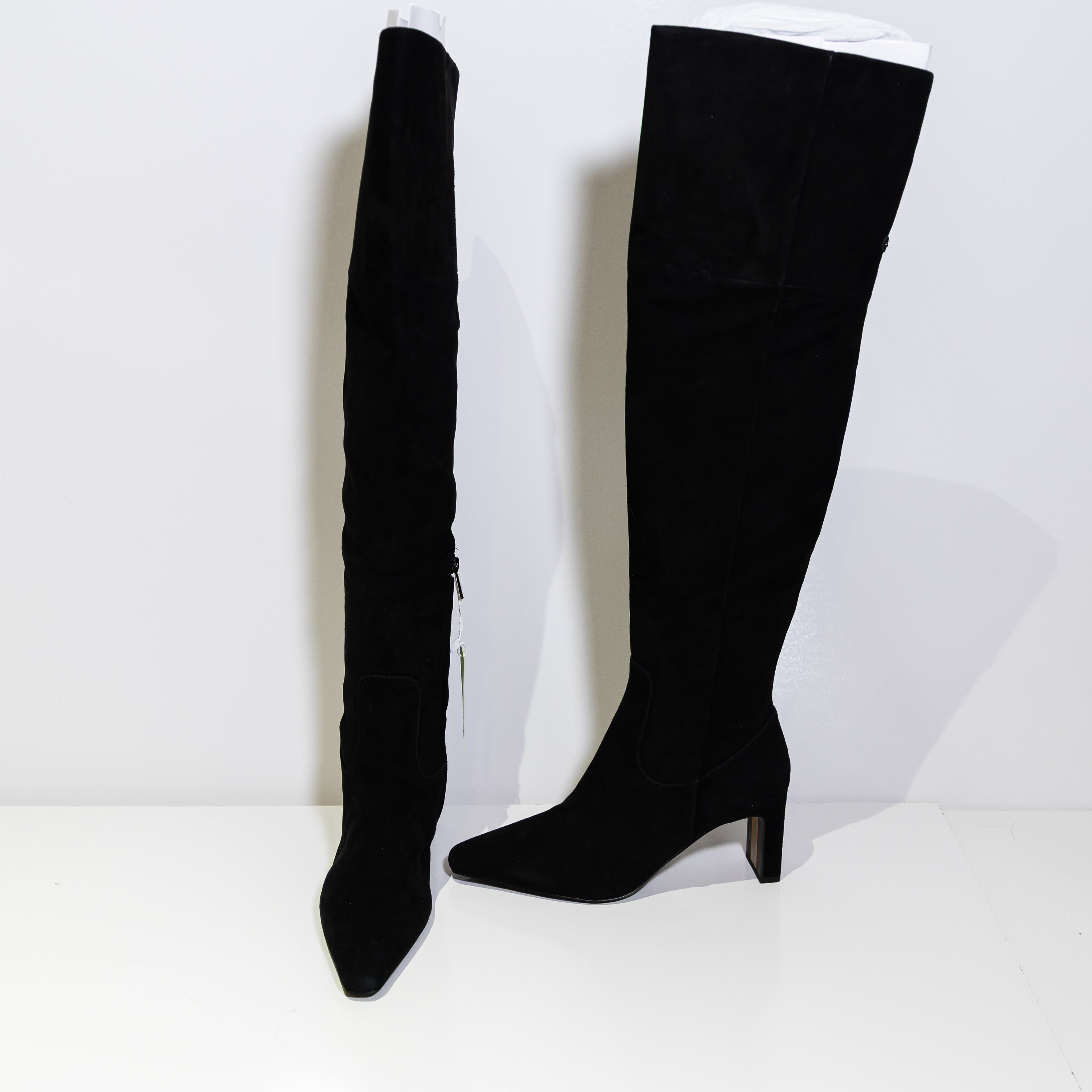 NEW Sam Edelman Shea Suede Knee Shaft High Heel Boots Shoes Black 9.5
