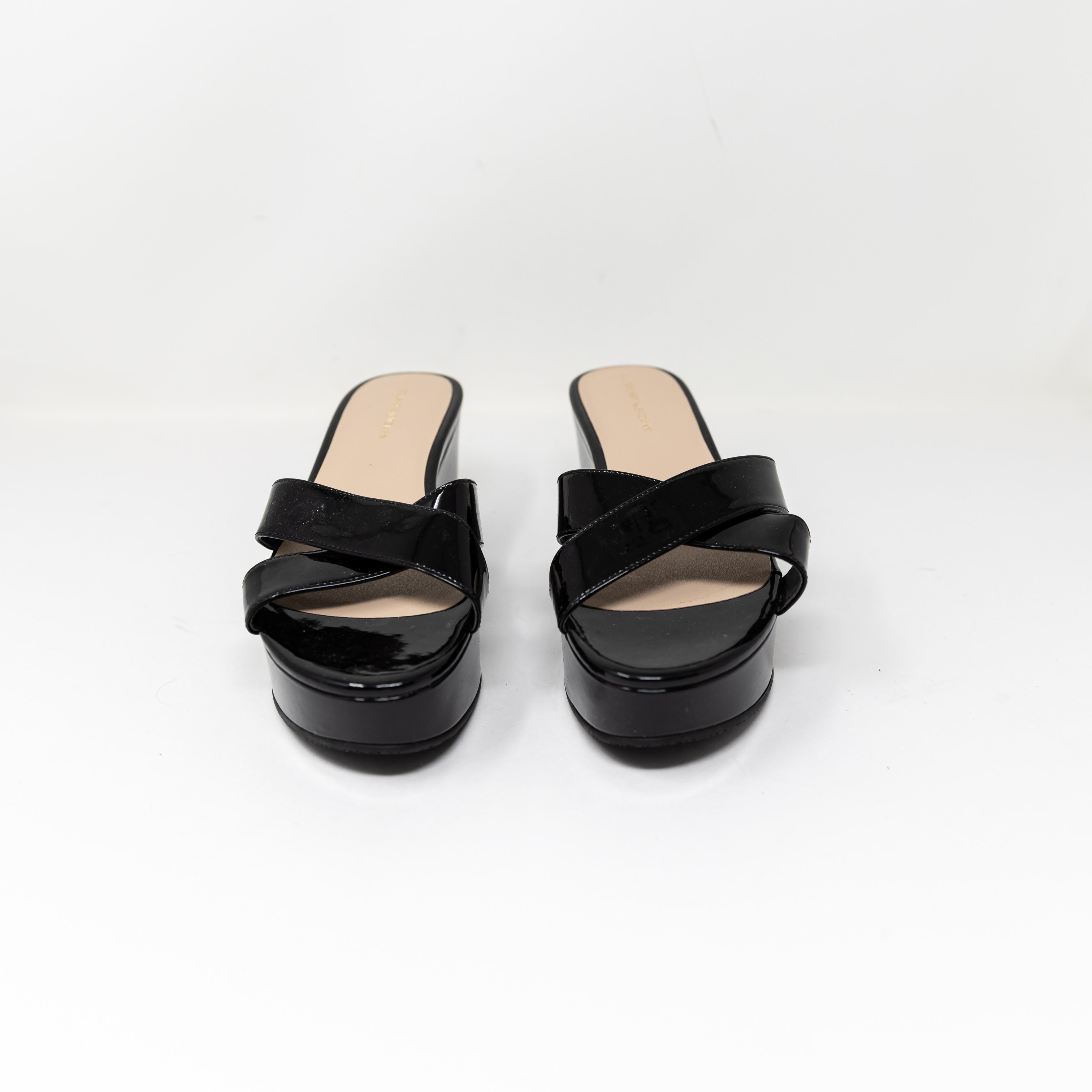 NEW Stuart Weitzman Avenue 65 Flatform Wedge Open Back Sandals Shoes Black 9