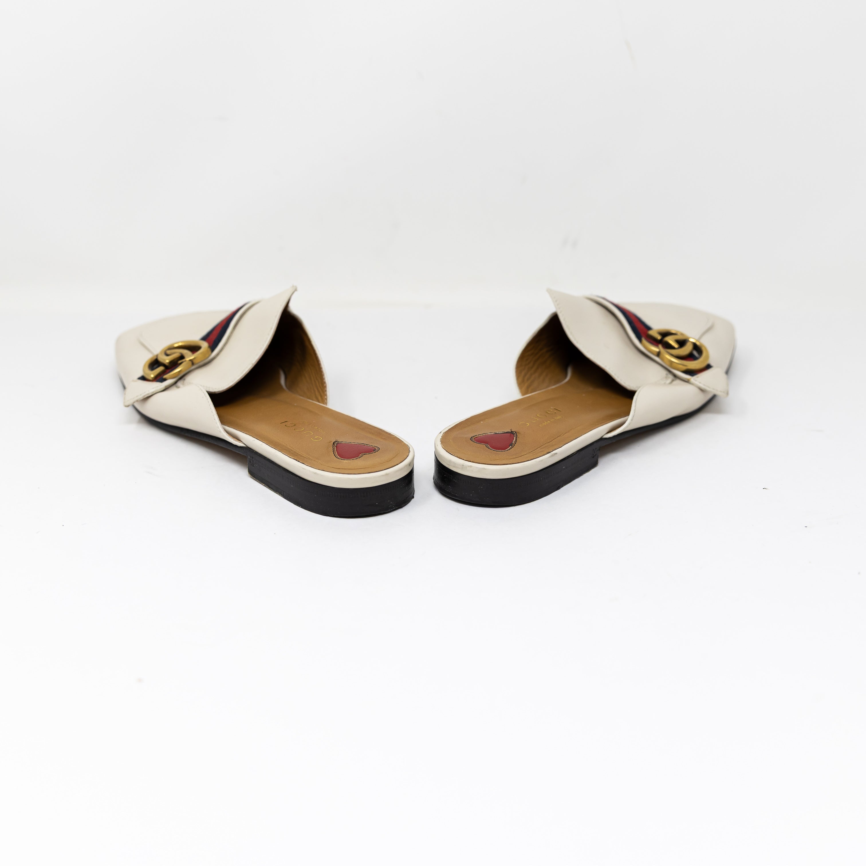 Gucci Women's Peyton Made In Italy Genuine Leather Backless Slip On Loafers Shoe