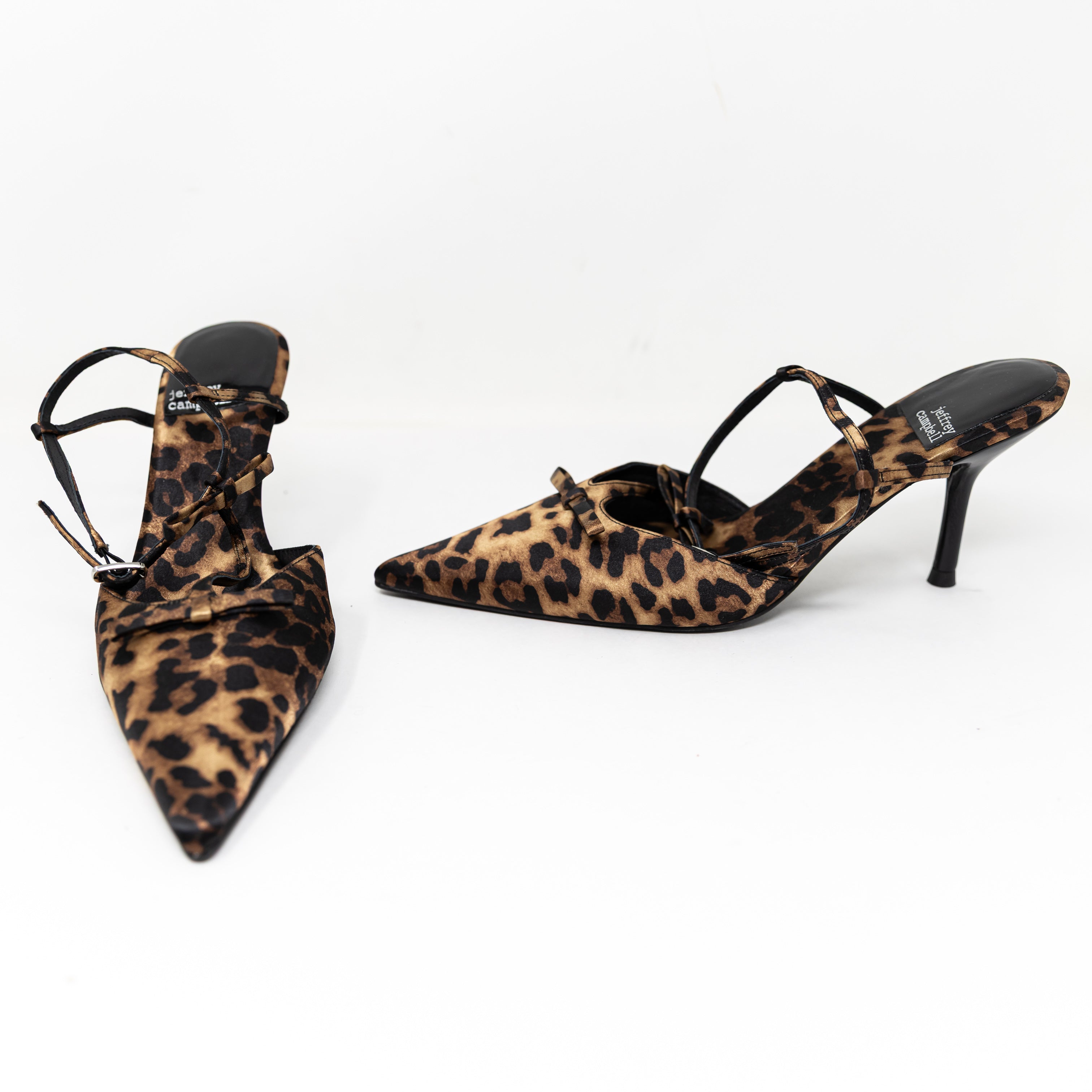 NEW Jeffrey Campbell Cheetah Leopard Animal Print Pattern Satin Pumps Heels Shoe
