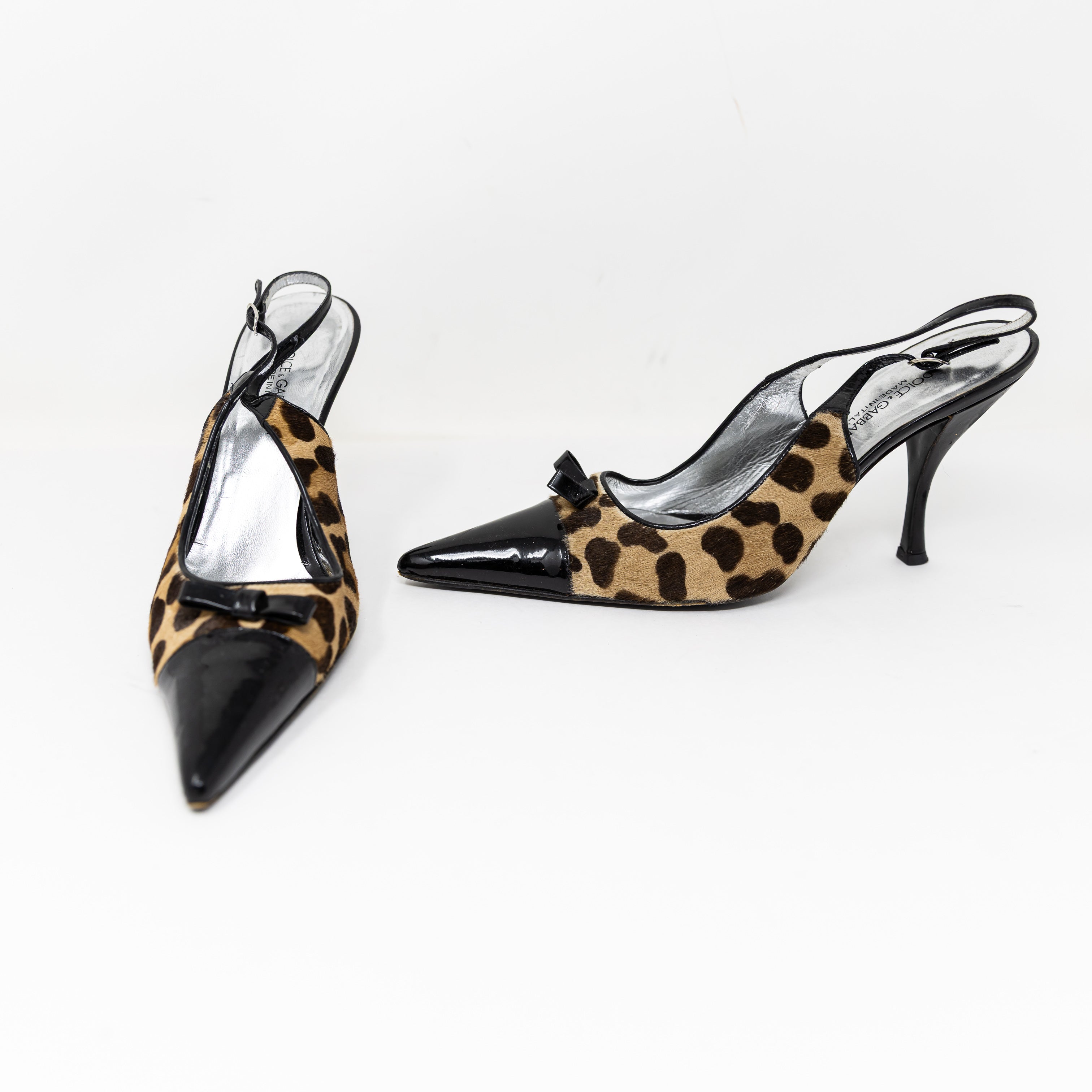 Dolce & Gabbana Made In Italy Cheetah Leopard Animal Print Slingback High Heels