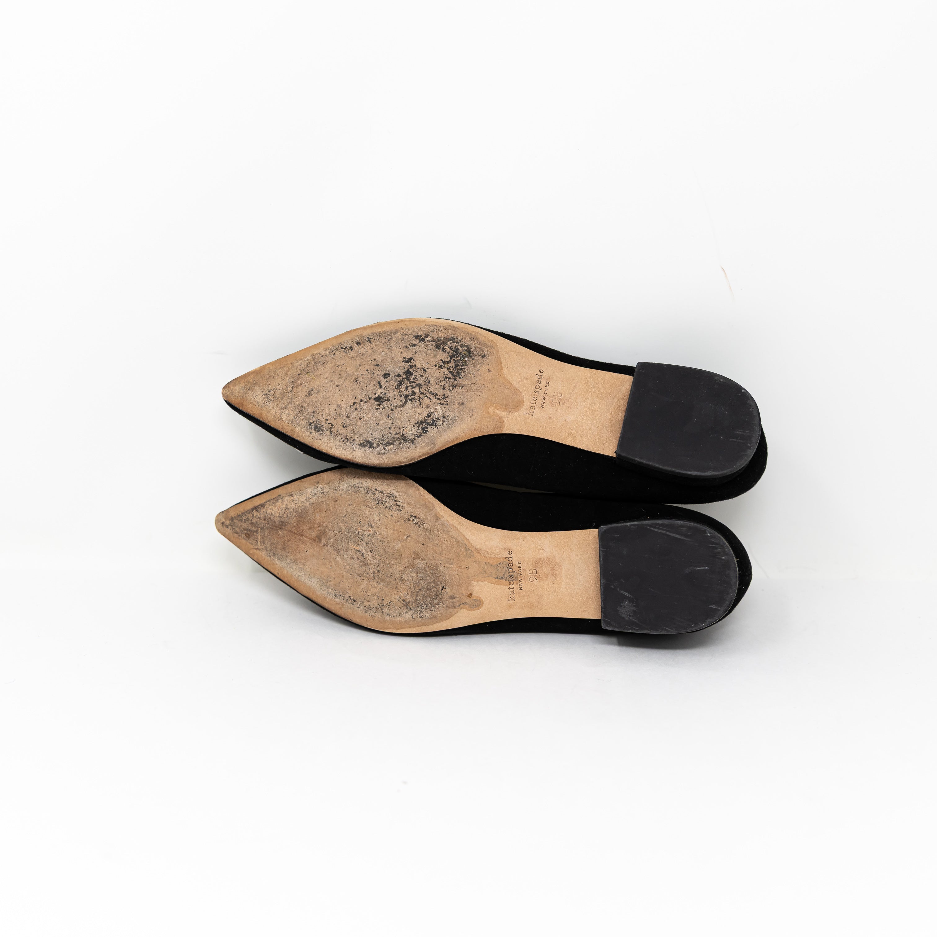 Kate Spade Buckle Up Suede Crystal Jewel Diamond Embellished Ballet Flats Shoes
